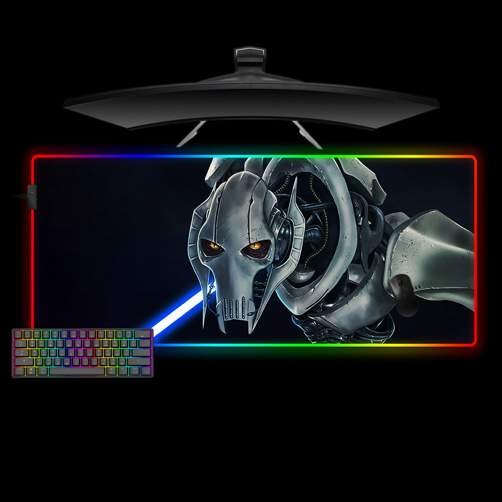 Allleftout Star Wars General Grievous Design M-Xxl Size Rgb Gaming Mouse Pad, Computer Desk Mat