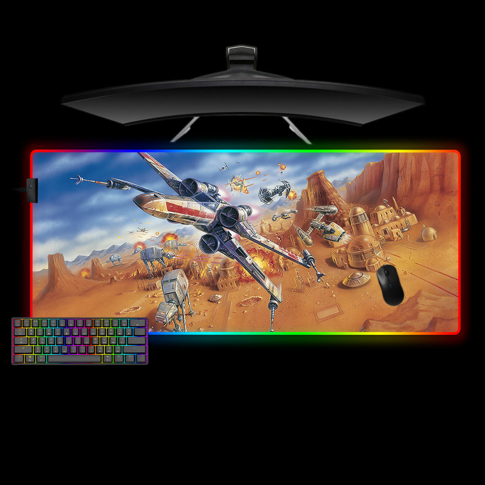 Allleftout Star Wars Desert Battle Design M-Xxl Size Rgb Gaming Mouse Pad, Computer Desk Mat