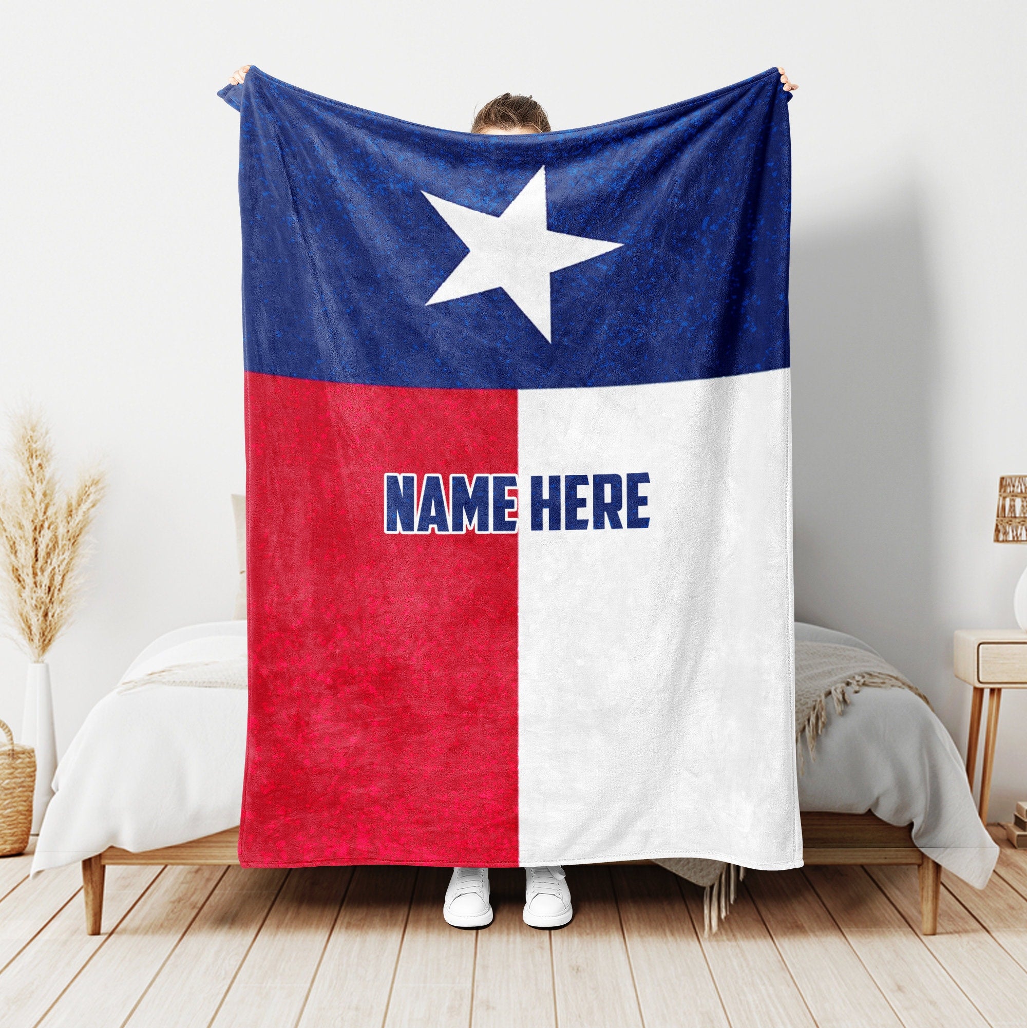 Petmytshirt Texas Blanket Western Texas Flag Blanket Custom Name Western Gift