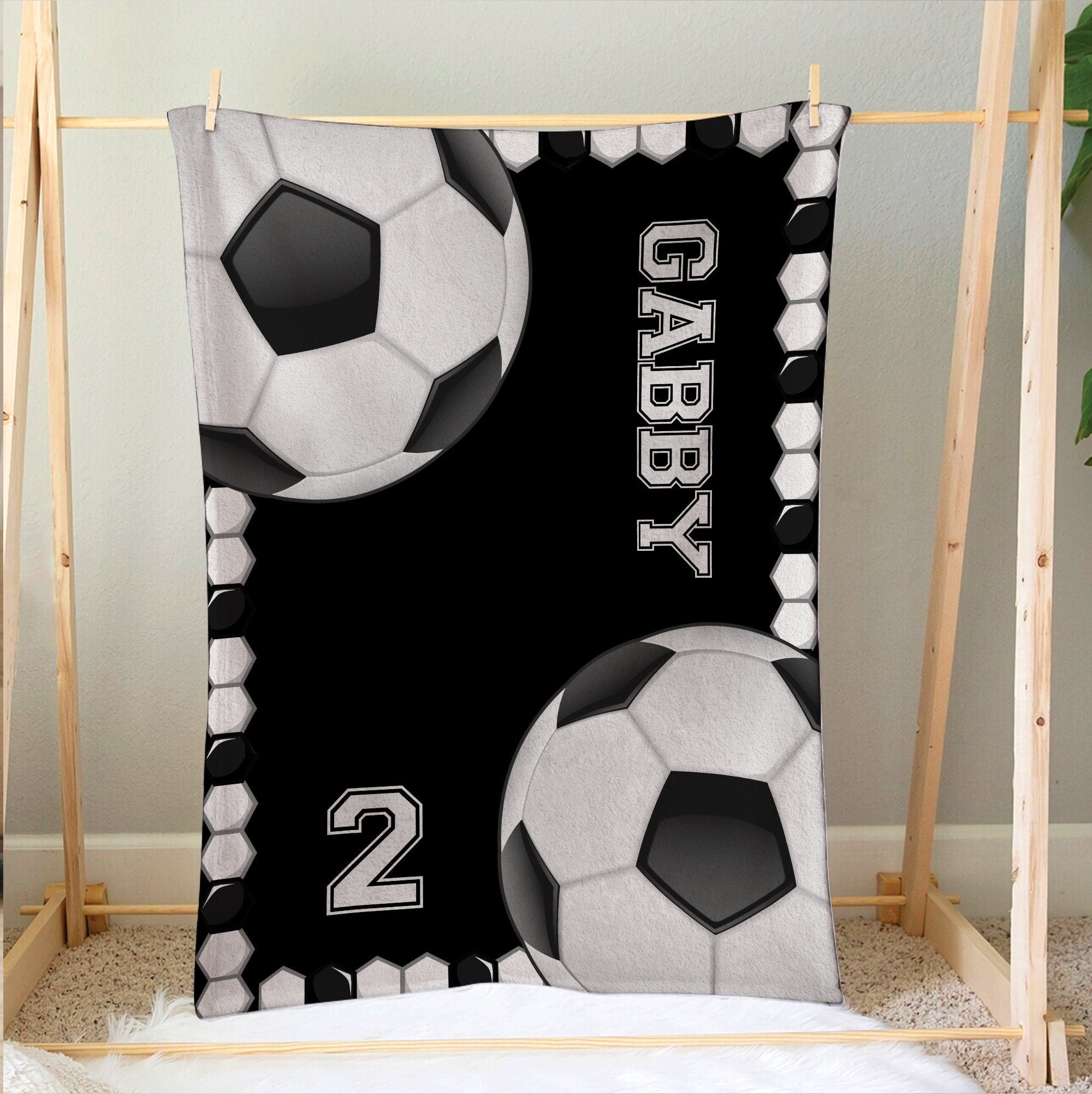 Petmytshirt Soccer Blanket Soccer Ball Custom Soccer Gift for Dad Husband Boyfriend Son Kid