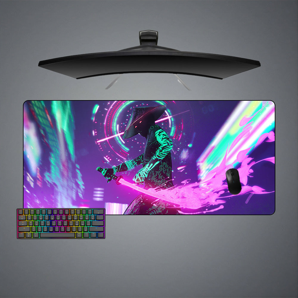 Allleftout Cyberpunk Neon Katana Design M-Xxl Size Gaming Mouse Pad, Computer Desk Mat