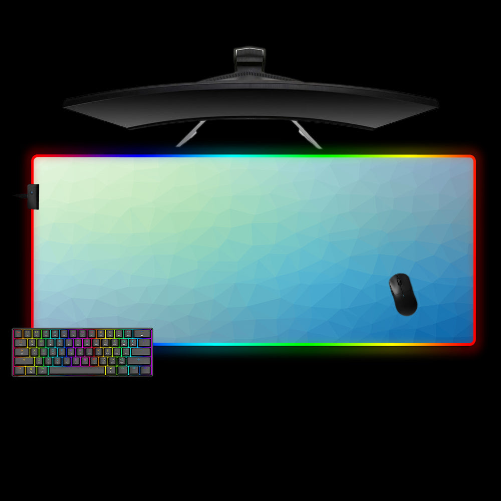 Allleftout Poly Blue Fade Design M-Xxl Size Rgb Gaming Mouse Pad, Computer Desk Mat