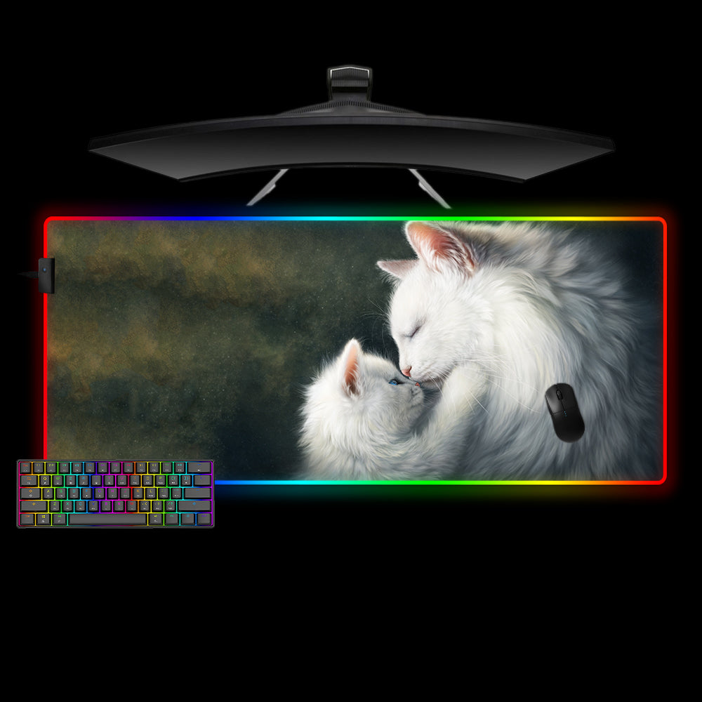 Allleftout Mother Cat Design M-Xxl Size Rgb Gaming Mouse Pad, Computer Desk Mat