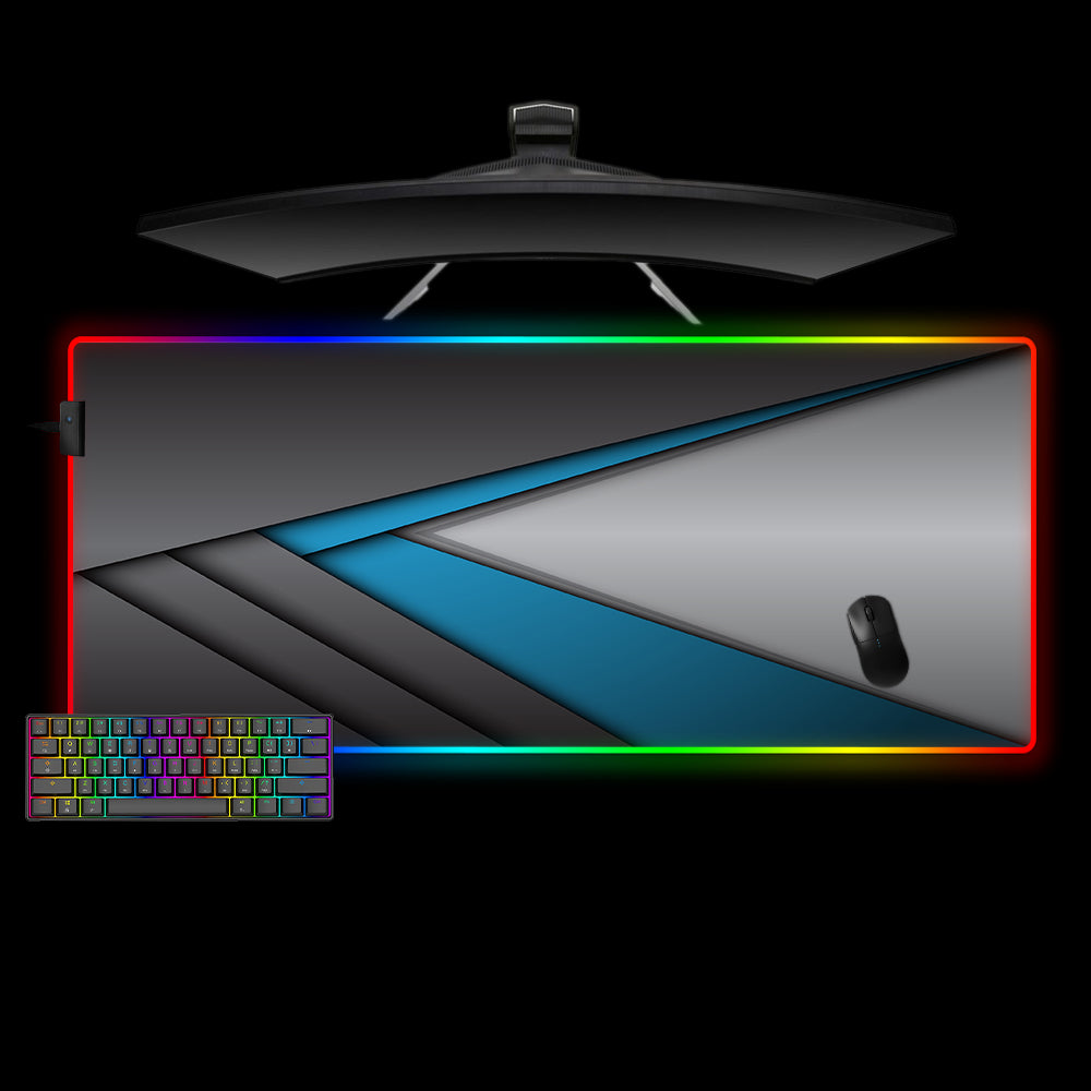 Allleftout Blue Fold Design M-Xxl Size Rgb Gaming Mouse Pad, Computer Desk Mat