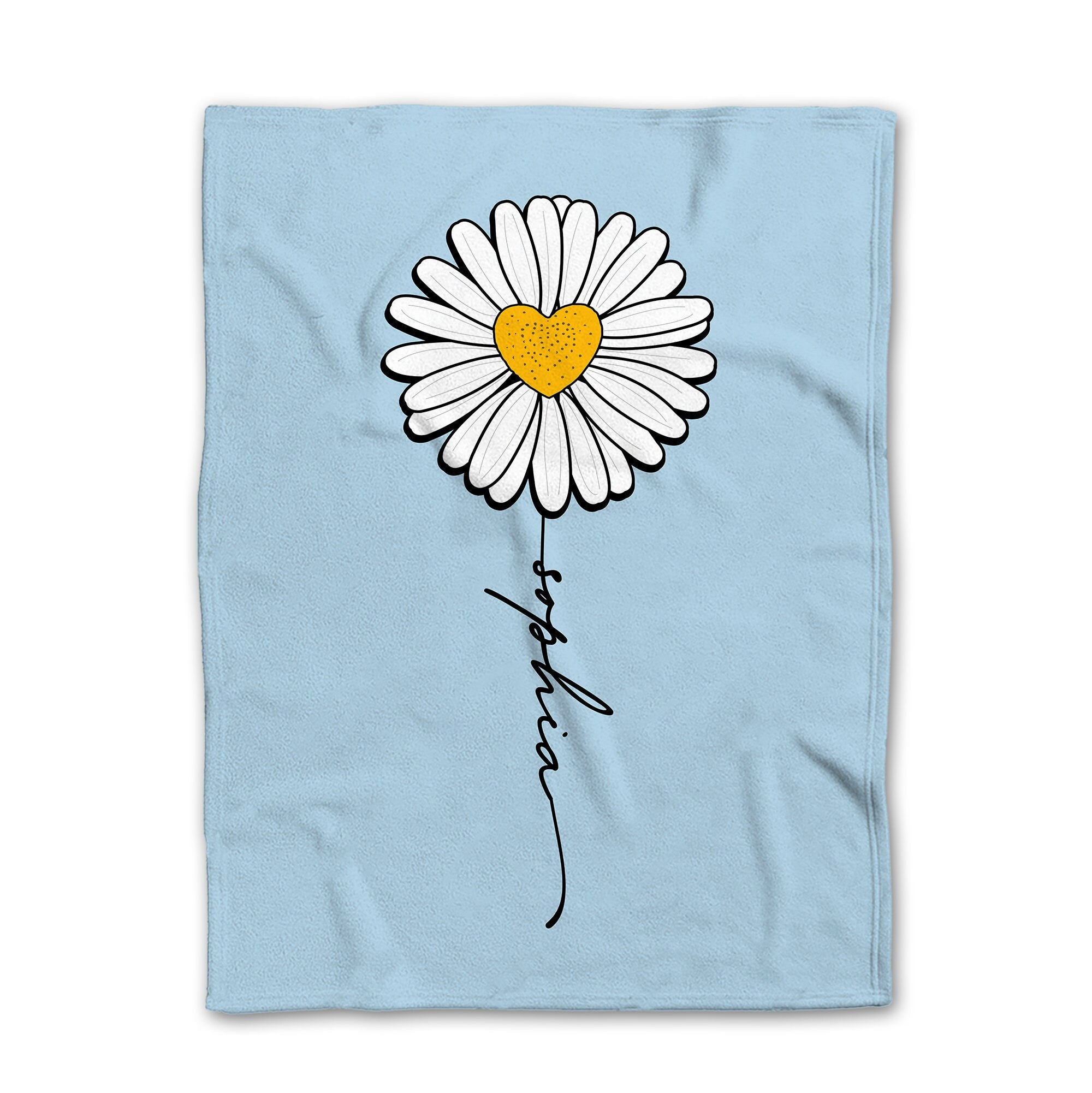 Petmytshirt Daisy Blanket Flower Blanket Custom Name Gift for Mom Wife Girlfriend Daughter