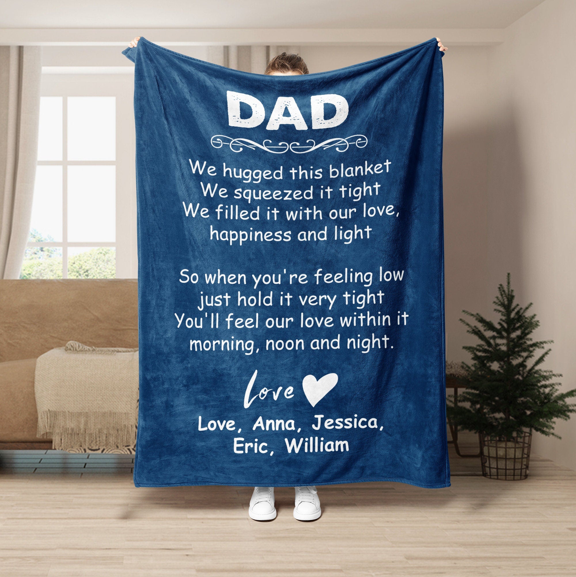 Petmytshirt Dad Blanket Letter To Dad Soft Cozy Sherpa Fleece Throw Blankets