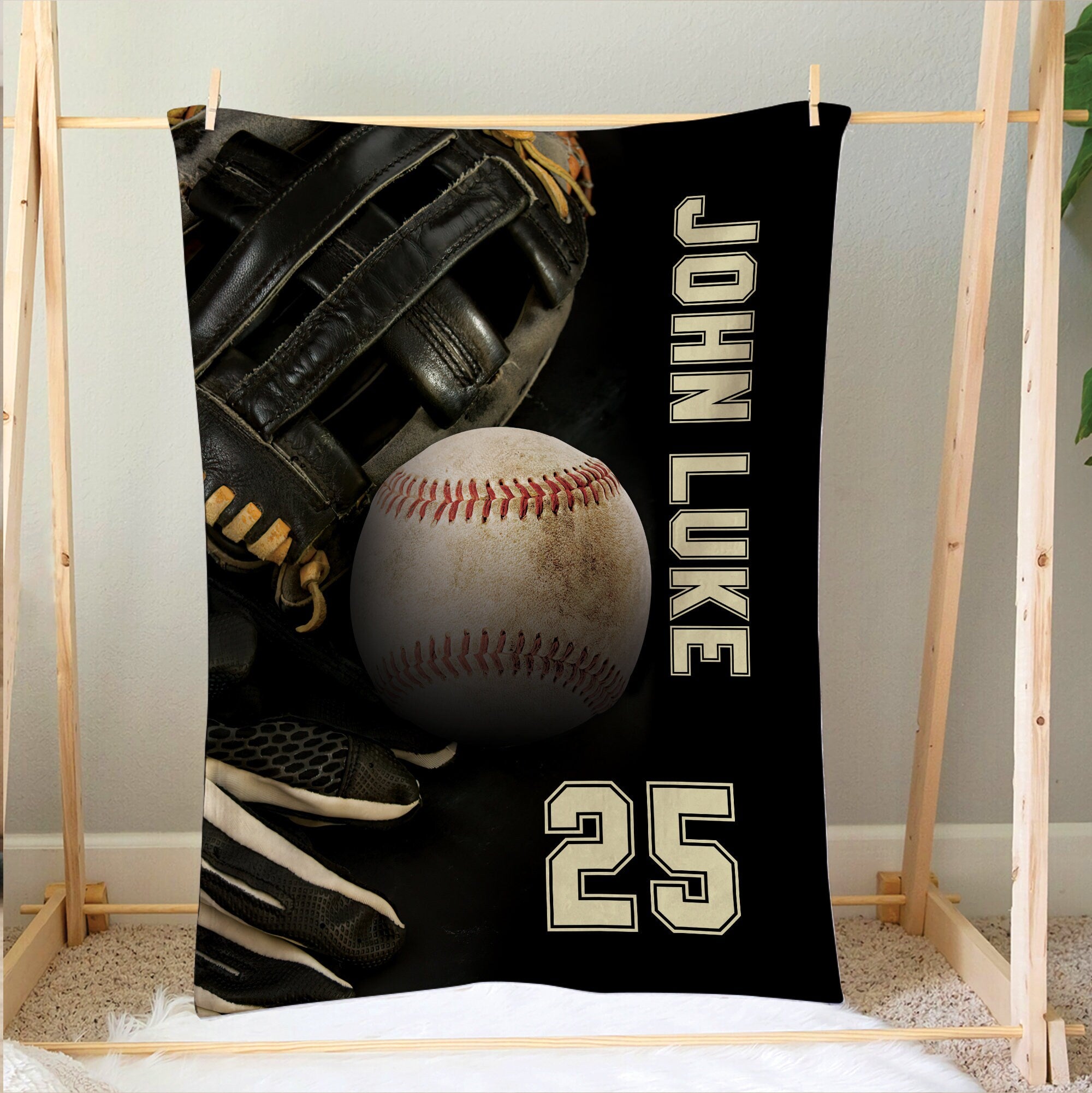 Petmytshirt Baseball Blanket Ball And Glove Custom Baseball Gift for Dad Husband Boyfriend Son