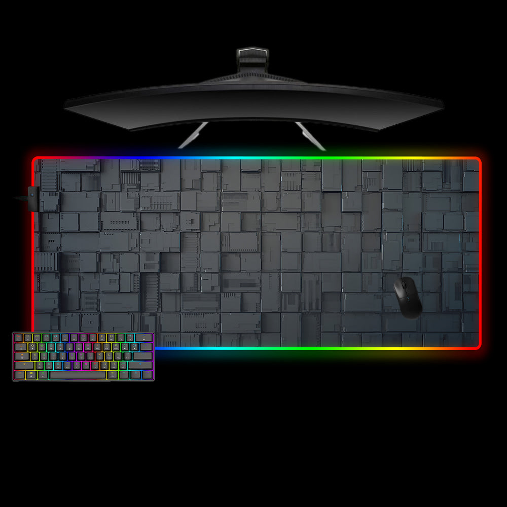 Allleftout Blocks Design M-Xxl Size Rgb Gaming Mouse Pad, Computer Desk Mat