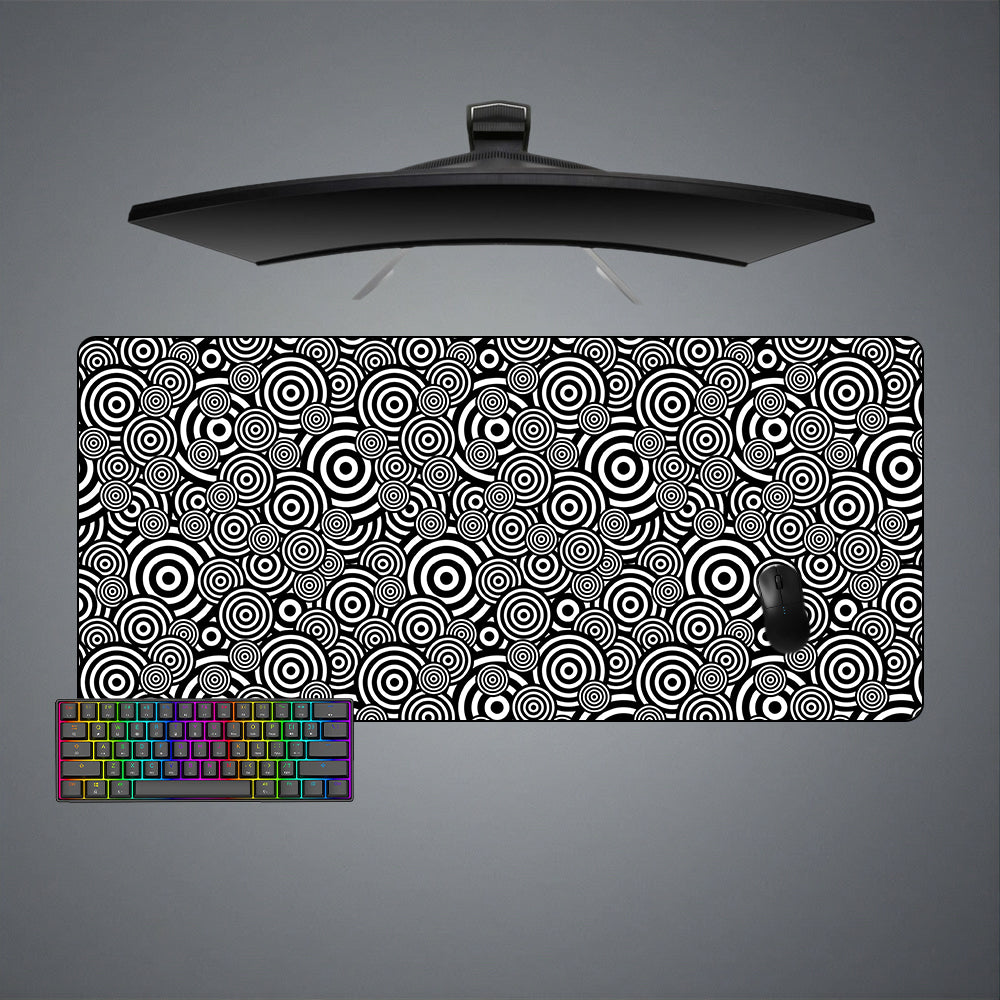 Allleftout Hypno Circles Design M-Xxl Size Gaming Mouse Pad, Computer Desk Mat