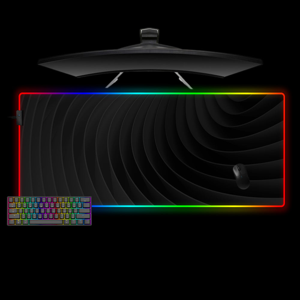 Allleftout Black Spiral Design M-Xxl Size Rgb Gaming Mouse Pad, Computer Desk Mat