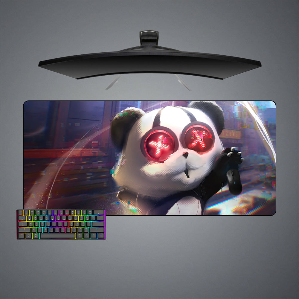Allleftout Cyberpunk Glitchy Panda Design M-Xxl Size Gaming Mouse Pad, Computer Desk Mat