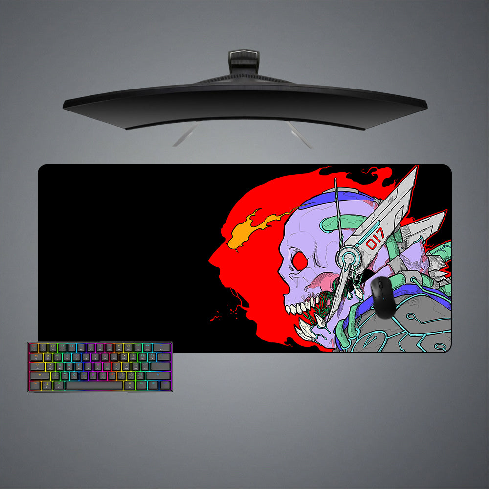 Allleftout Cyberpunk Anger Skull Design M-Xxl Size Gaming Mouse Pad, Computer Desk Mat