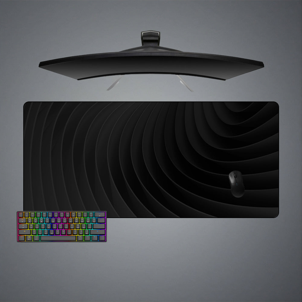 Allleftout Black Spiral Design M-Xxl Size Gaming Mouse Pad, Computer Desk Mat