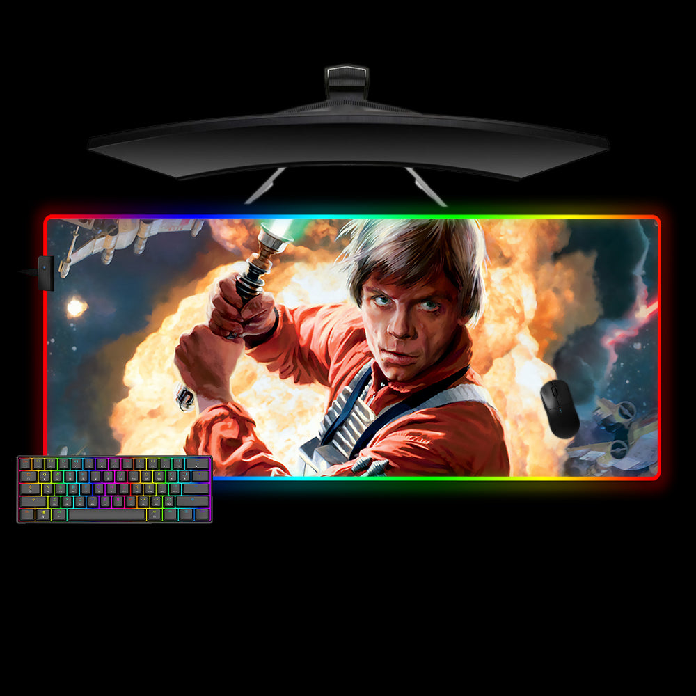 Allleftout Star Wars Luke Design M-Xxl Size Rgb Gaming Mouse Pad, Computer Desk Mat