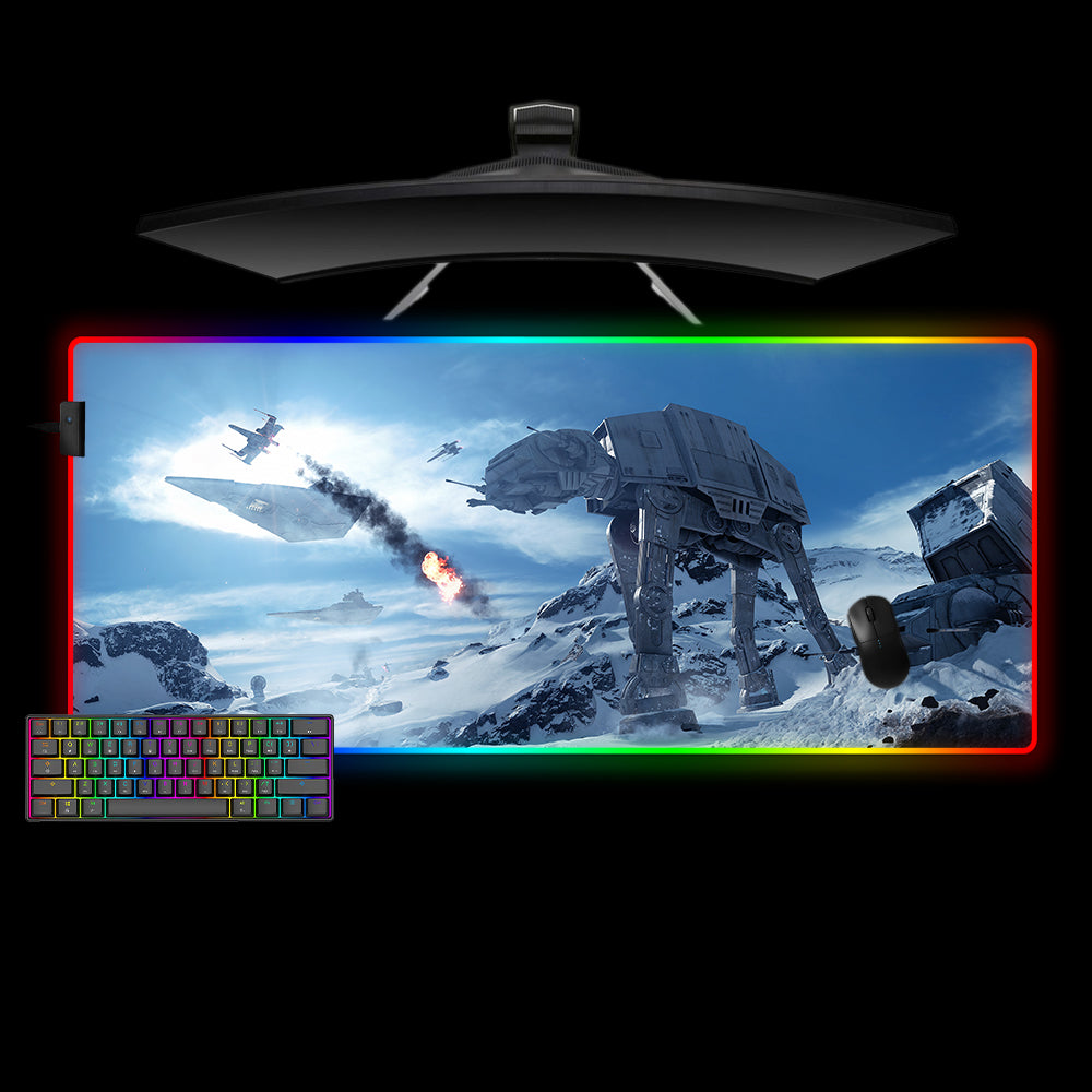 Allleftout Star Wars At-At Walker Design M-Xxl Size Rgb Gaming Mouse Pad, Computer Desk Mat