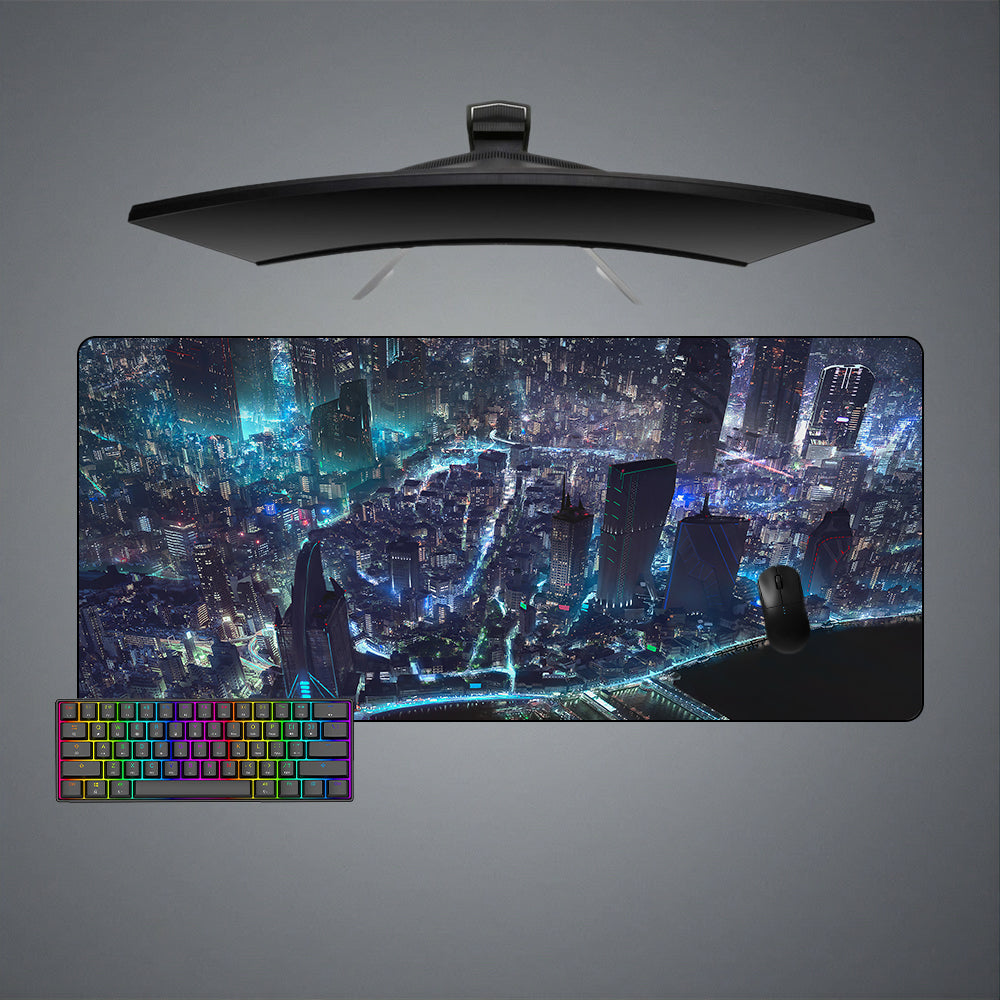 Allleftout Cyberpunk City Design M-Xxl Size Gaming Mouse Pad, Computer Desk Mat