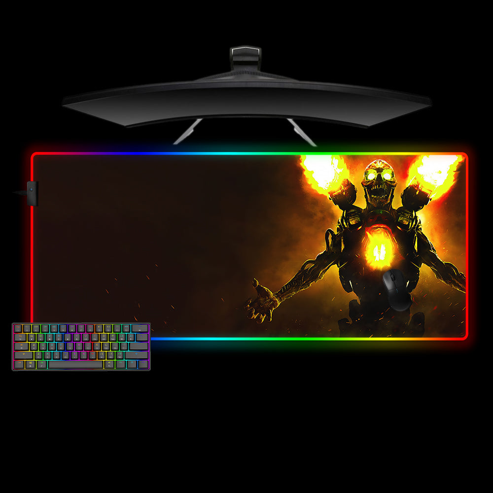 Allleftout Doom Revenant Design M-Xxl Size Rgb Gaming Mouse Pad, Computer Desk Mat