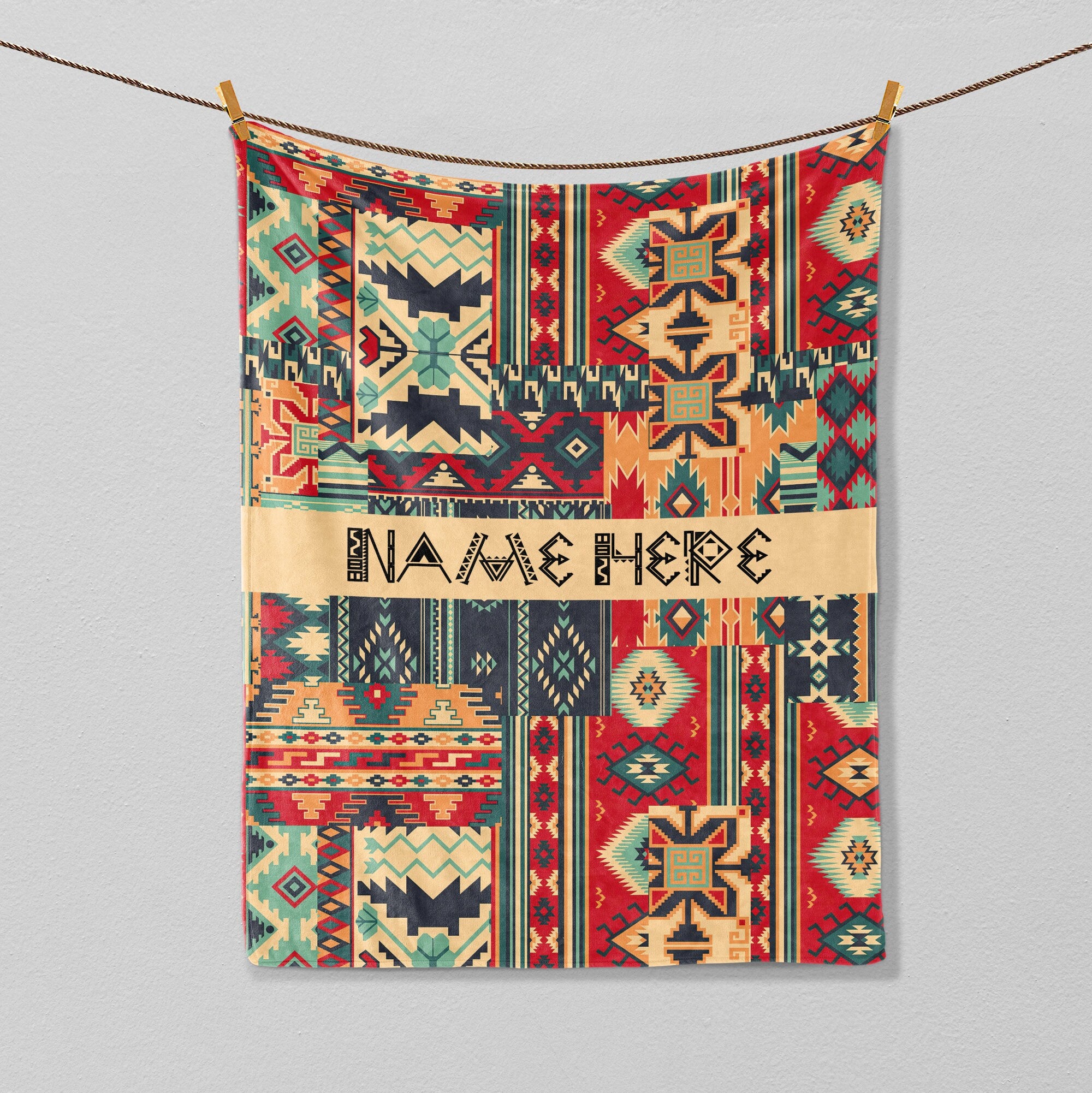 Petmytshirt Native American Blanket Traditional Native Blanket Custom Name Native Gift
