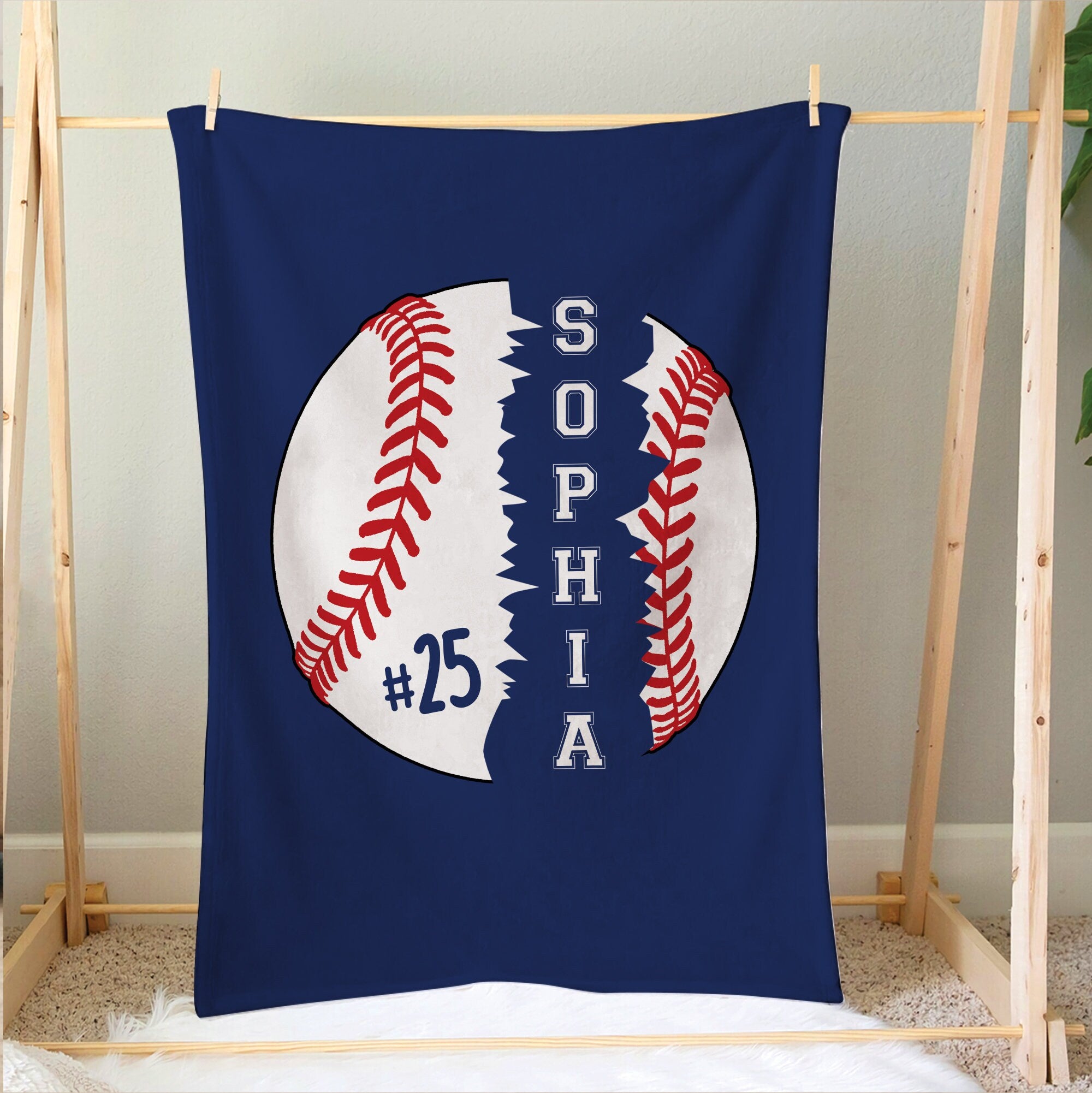 Petmytshirt Baseball Blanket Custom Name Number Baseball Gift for Dad Husband Son Kid Team