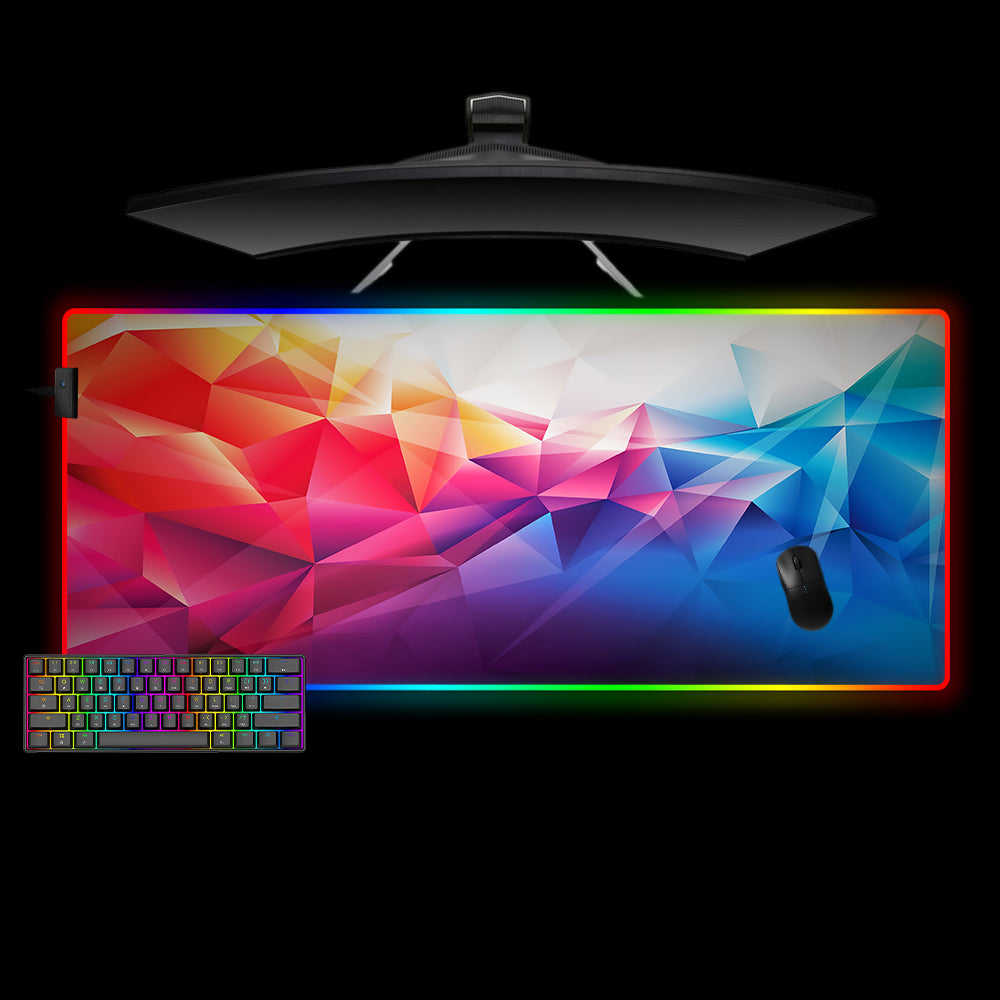 Allleftout Polygonal Multicolor Design M-Xxl Size Rgb Gaming Mouse Pad, Computer Desk Mat