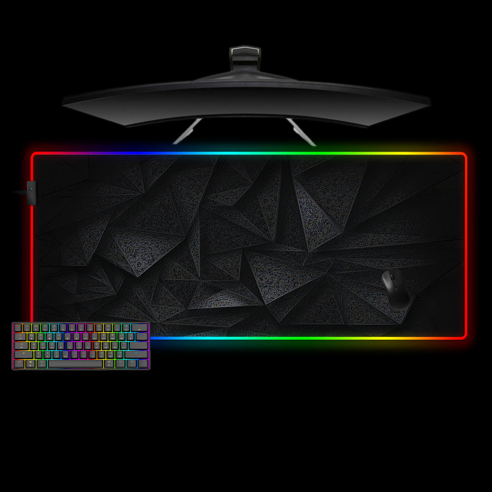 Allleftout Black Shards Texture Design M-Xxl Size Rgb Gaming Mouse Pad, Computer Desk Mat
