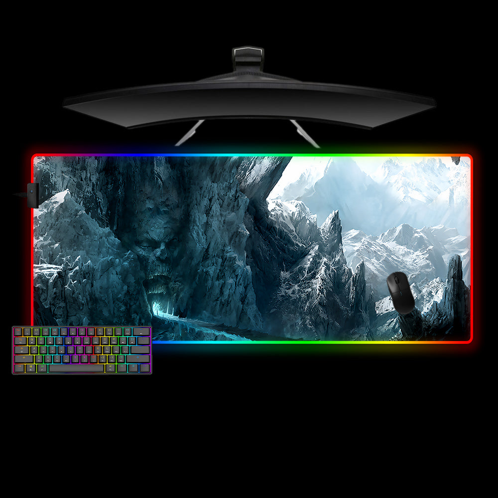Allleftout Mountain Monster Design M-Xxl Size Rgb Gaming Mouse Pad, Computer Desk Mat