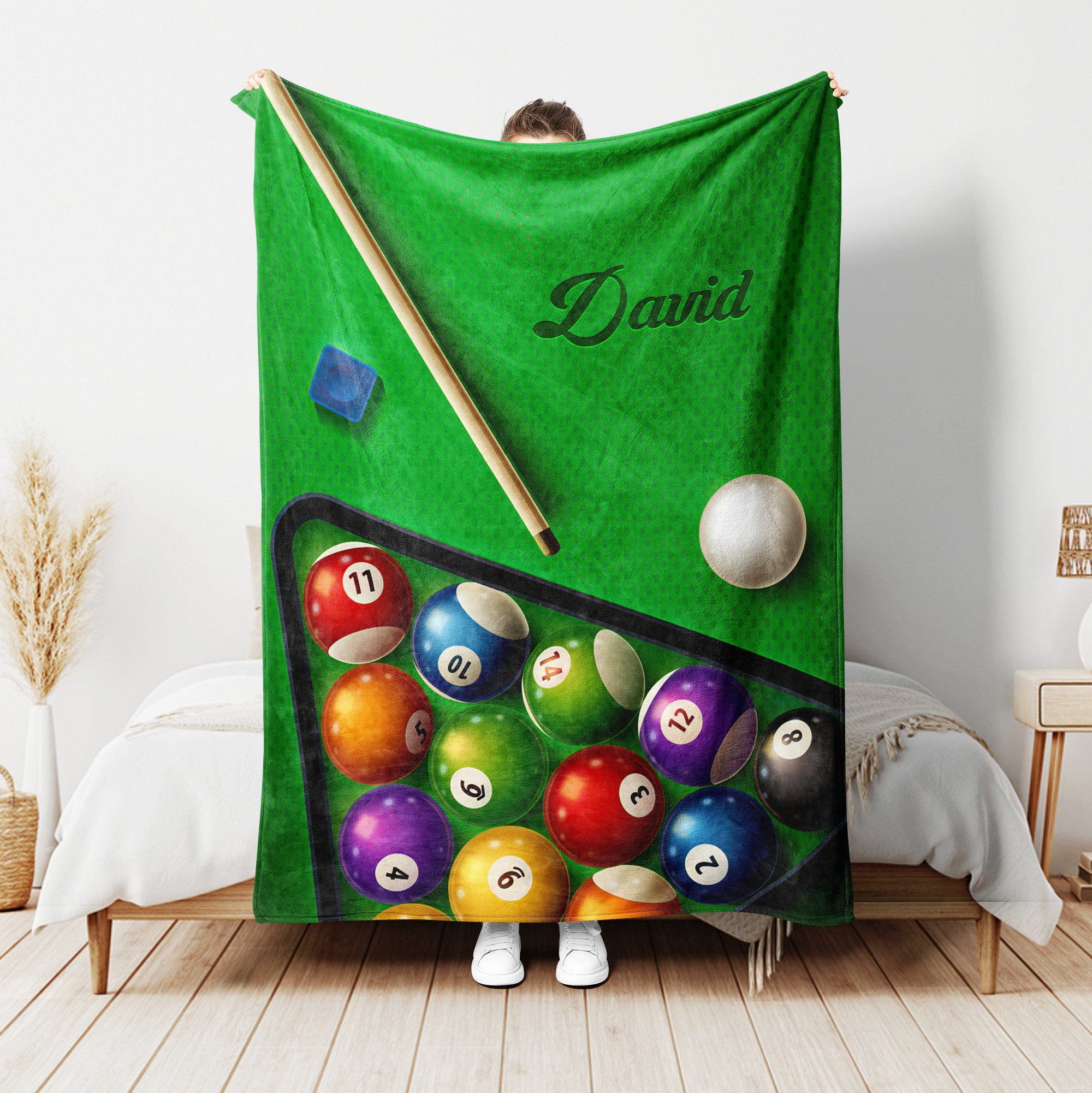 Petmytshirt Billiard Blanket Billiard Table Blanket Custom Name Gift for Billiard Lover