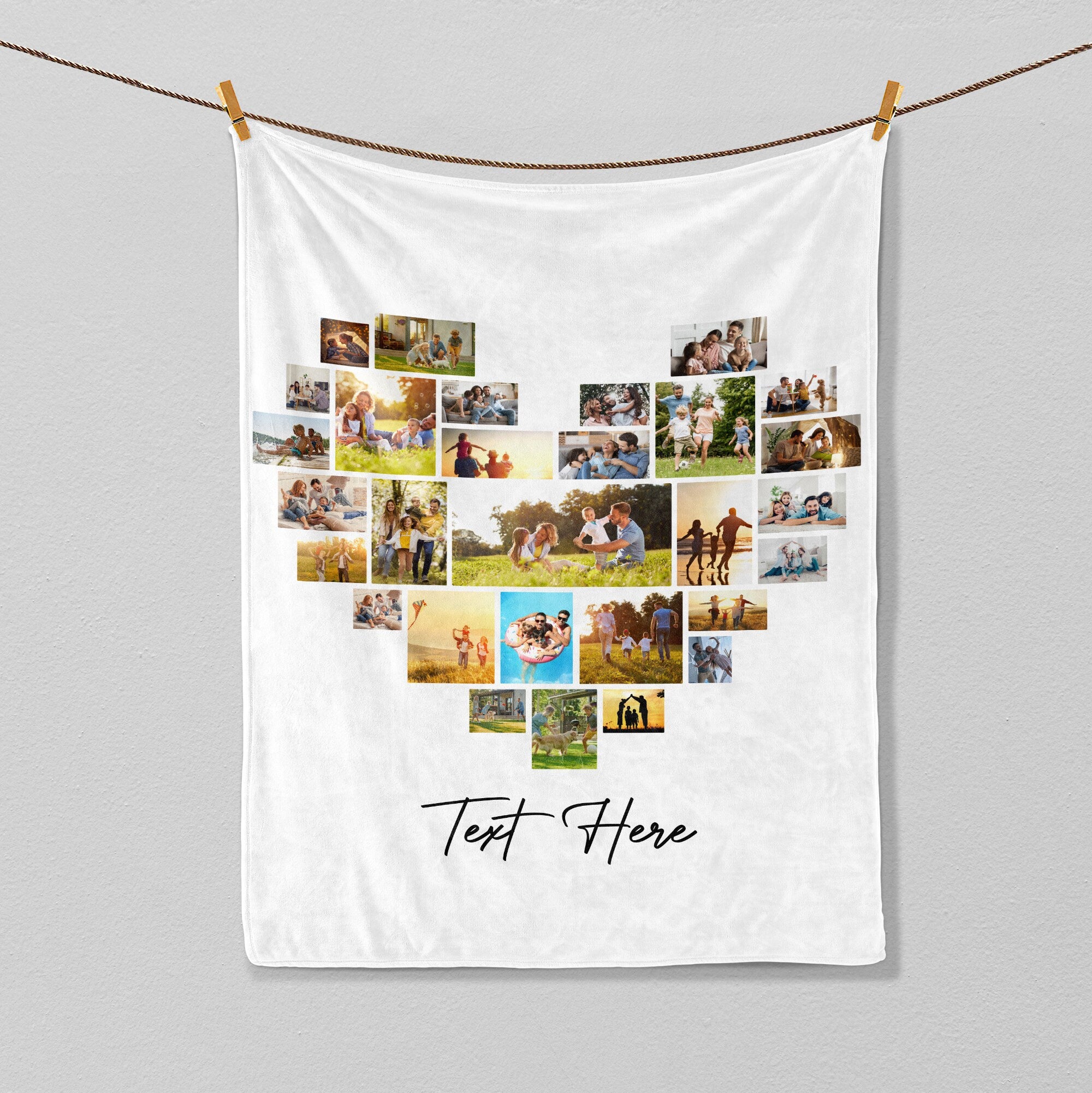 Petmytshirt Photo Blanket Photo Collage Blanket Custom Photo Soft Cozy Sherpa Fleece Throw Blanket Gift for Grandma Grandpa Mom Dad