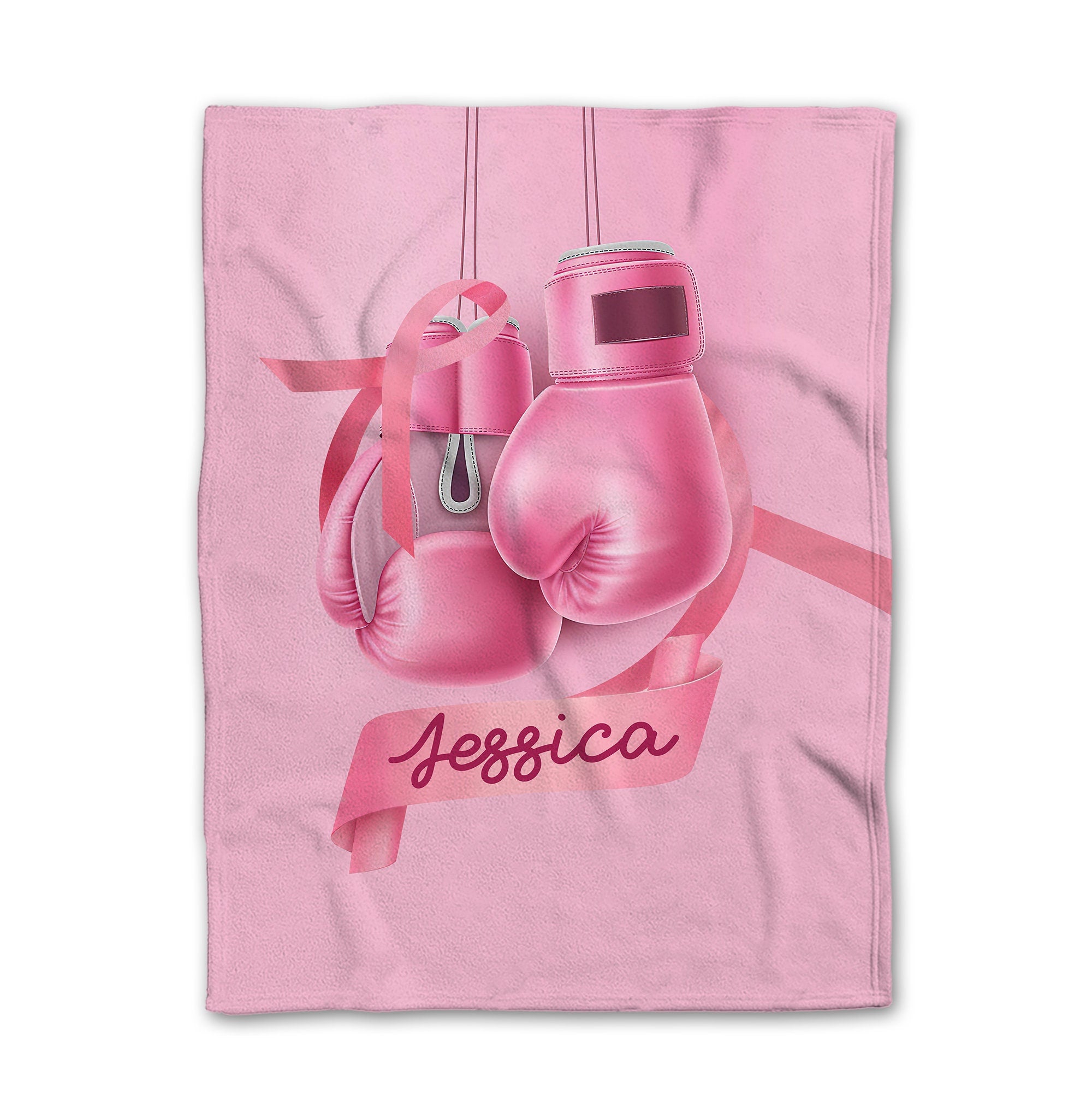 Petmytshirt Breast Cancer Blanket Pink Ribbon Blanket Custom Name Get Well Soon Gift For Mom Her
