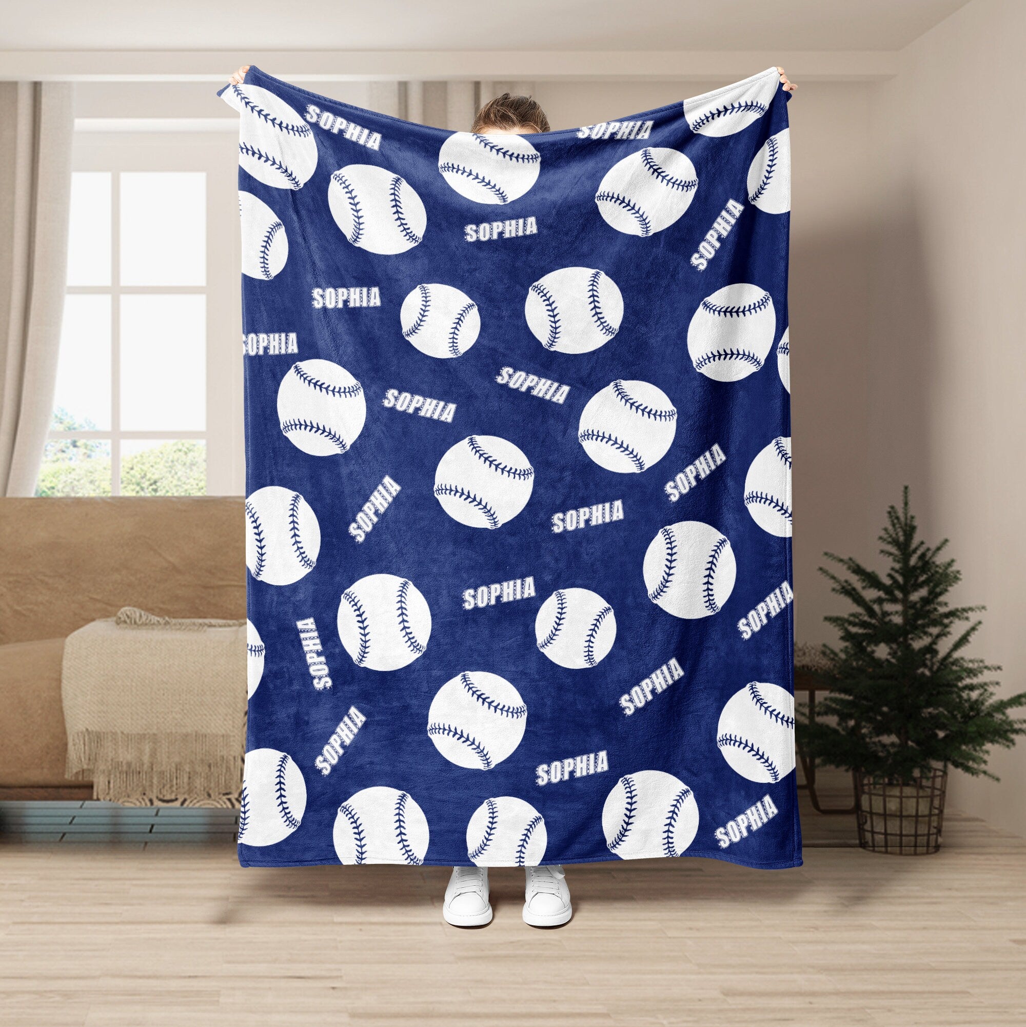 Petmytshirt Baseball Blanket Softball Blanket Custom Name Soft Cozy Sherpa Fleece Throw Blankets
