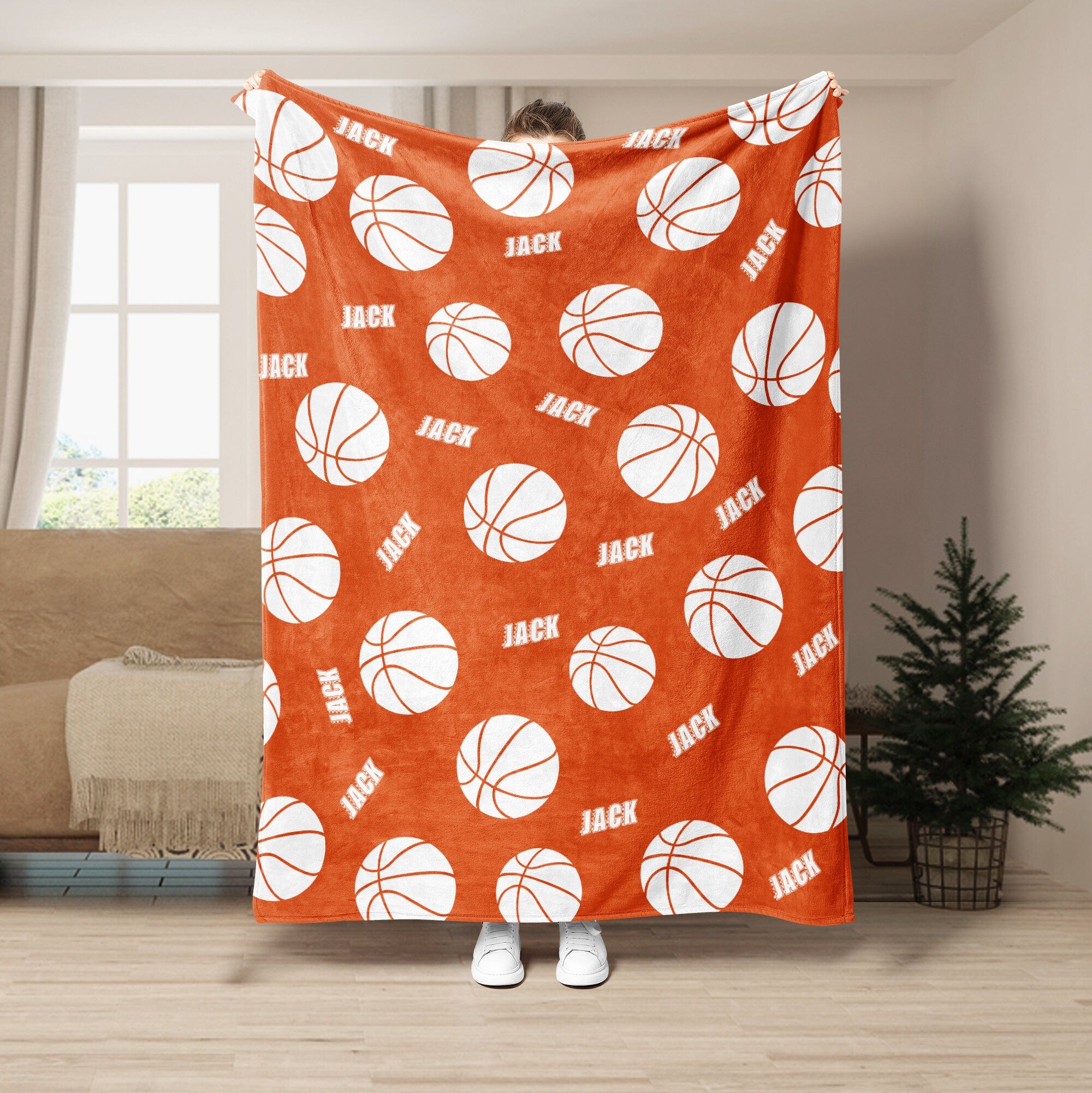 Petmytshirt Basketball Blanket Custom Name Basketball Gift for Dad Husband Son Kid Team