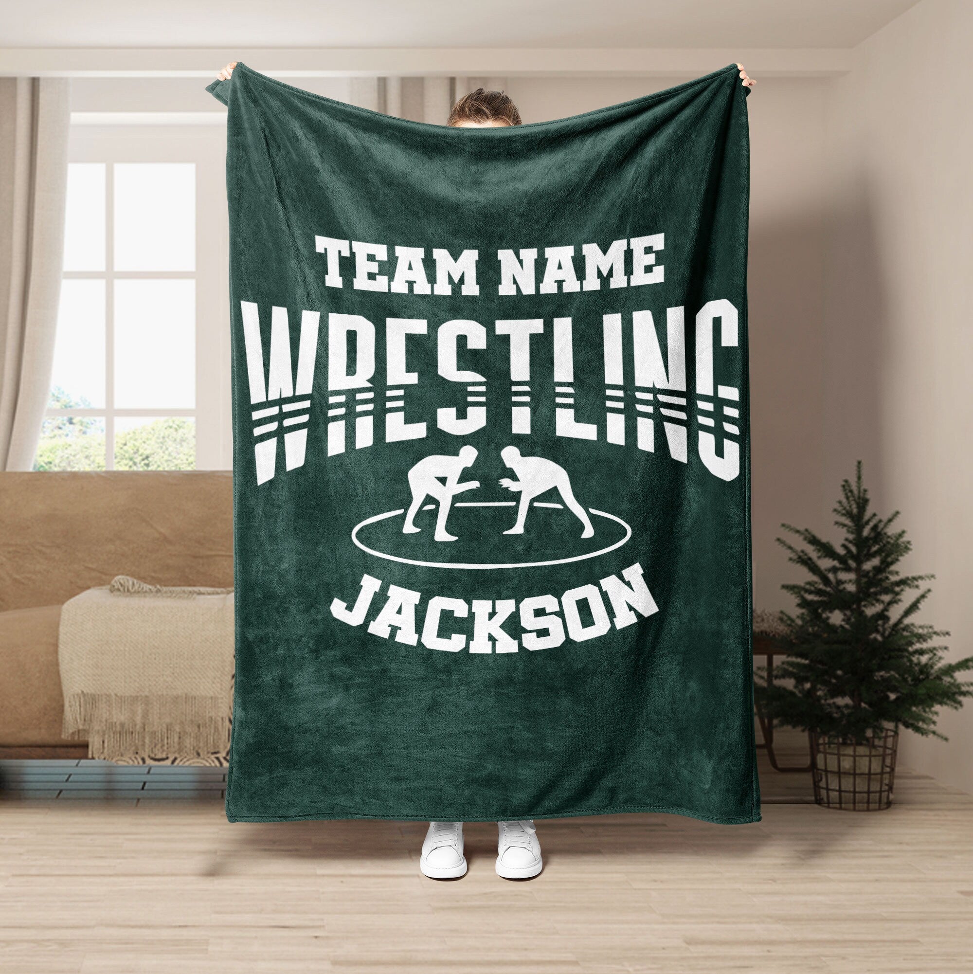 Petmytshirt Wrestling Blanket Wrestling Team Custom Gift for Wrestler Team Dad Husband Son