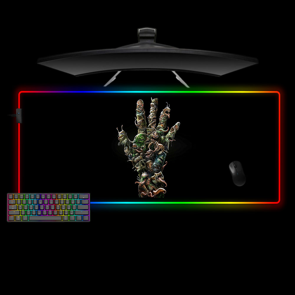 Allleftout Monster Hand Design M-Xxl Size Rgb Gaming Mouse Pad, Computer Desk Mat