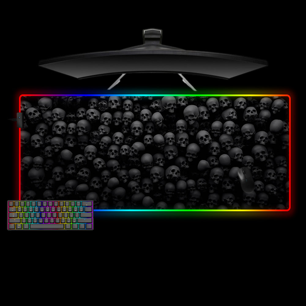Allleftout Skulls Design M-Xxl Size Rgb Gaming Mouse Pad, Computer Desk Mat