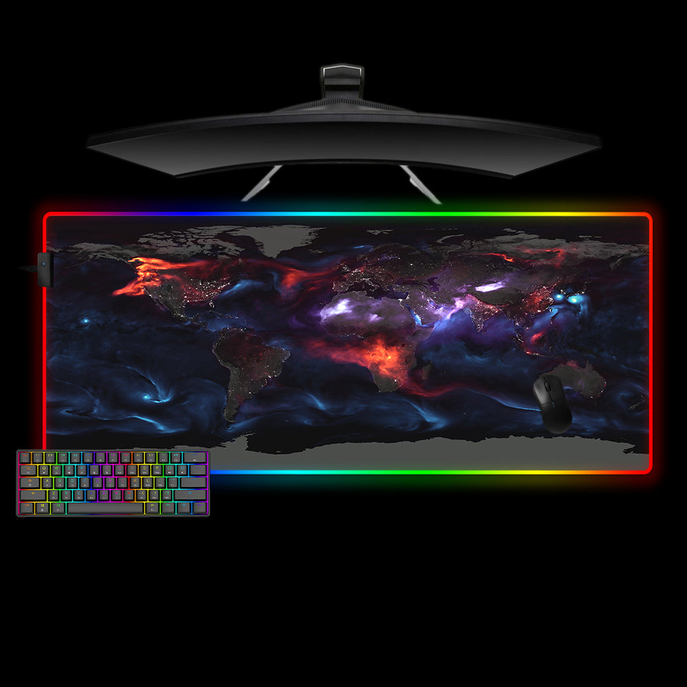 Allleftout Flow Map Design M-Xxl Size Rgb Gaming Mouse Pad, Computer Desk Mat