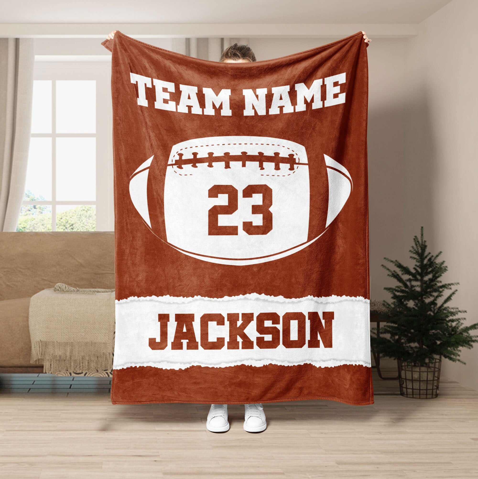 Petmytshirt Football Blanket Custom Football Team Football Gift for Dad Husband Son Kid Team