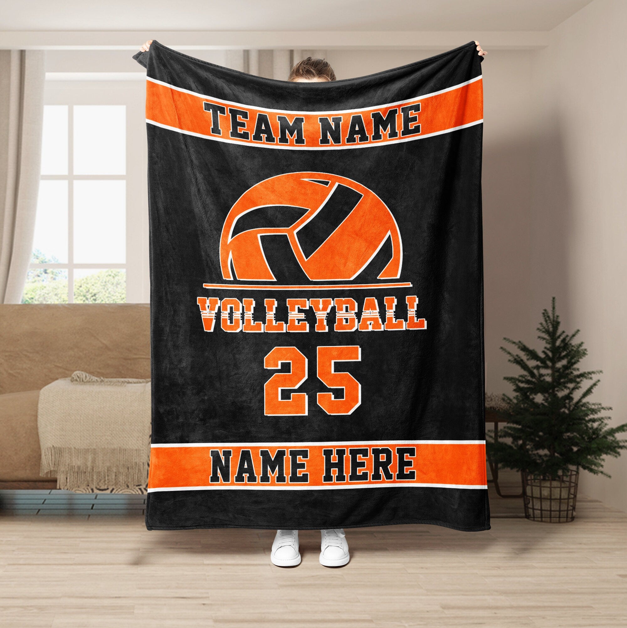 Petmytshirt Volleyball Blanket Custom Volleyball Team Gift for Daughter Girl Kid Team Coach