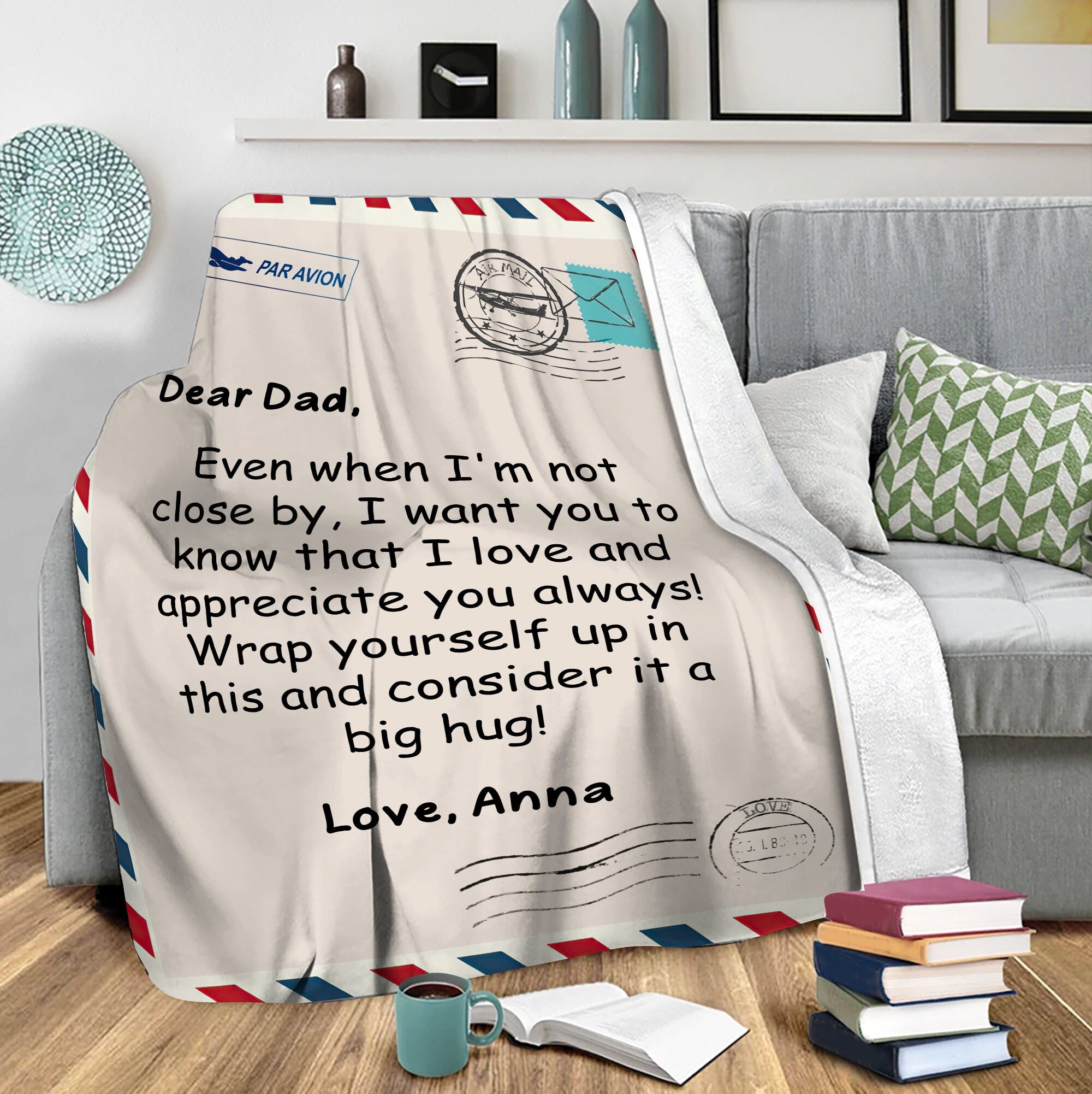 Petmytshirt Dad Blanket Letter To Dad / Your Own Finish Custom