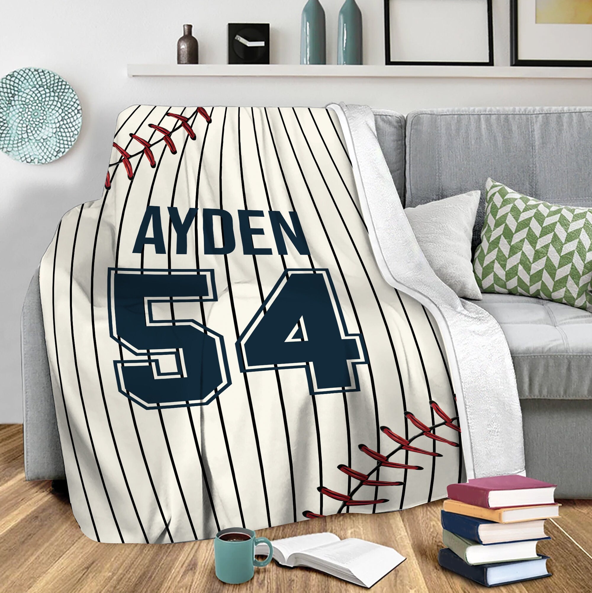 Petmytshirt Baseball Blanket Baseball Jersey Custom Baseball Gift for Dad Husband Boyfriend Son