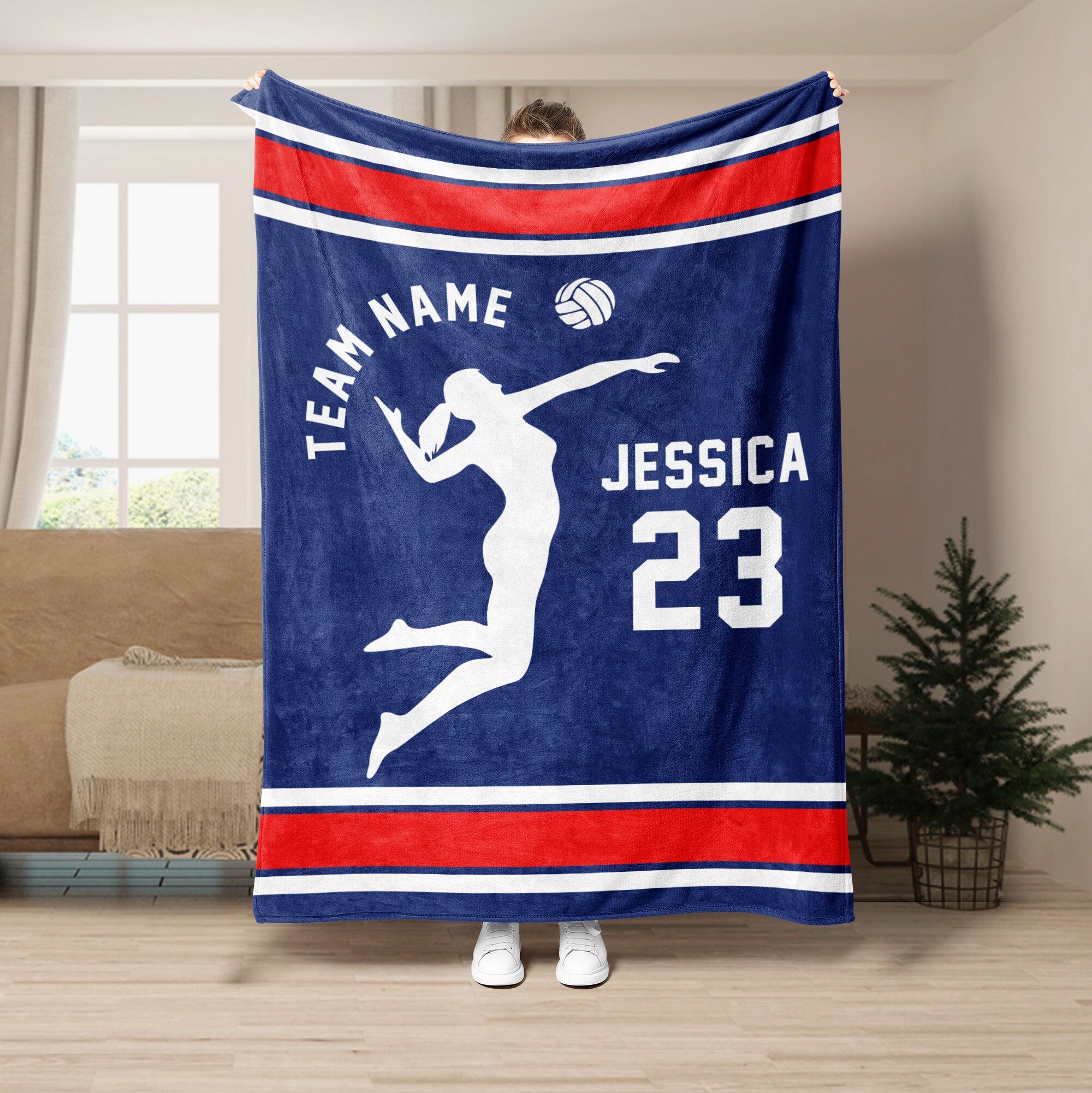 Petmytshirt Volleyball Blanket Custom Volleyball Team Volleyball Gift for Team Mom Daughter Kid