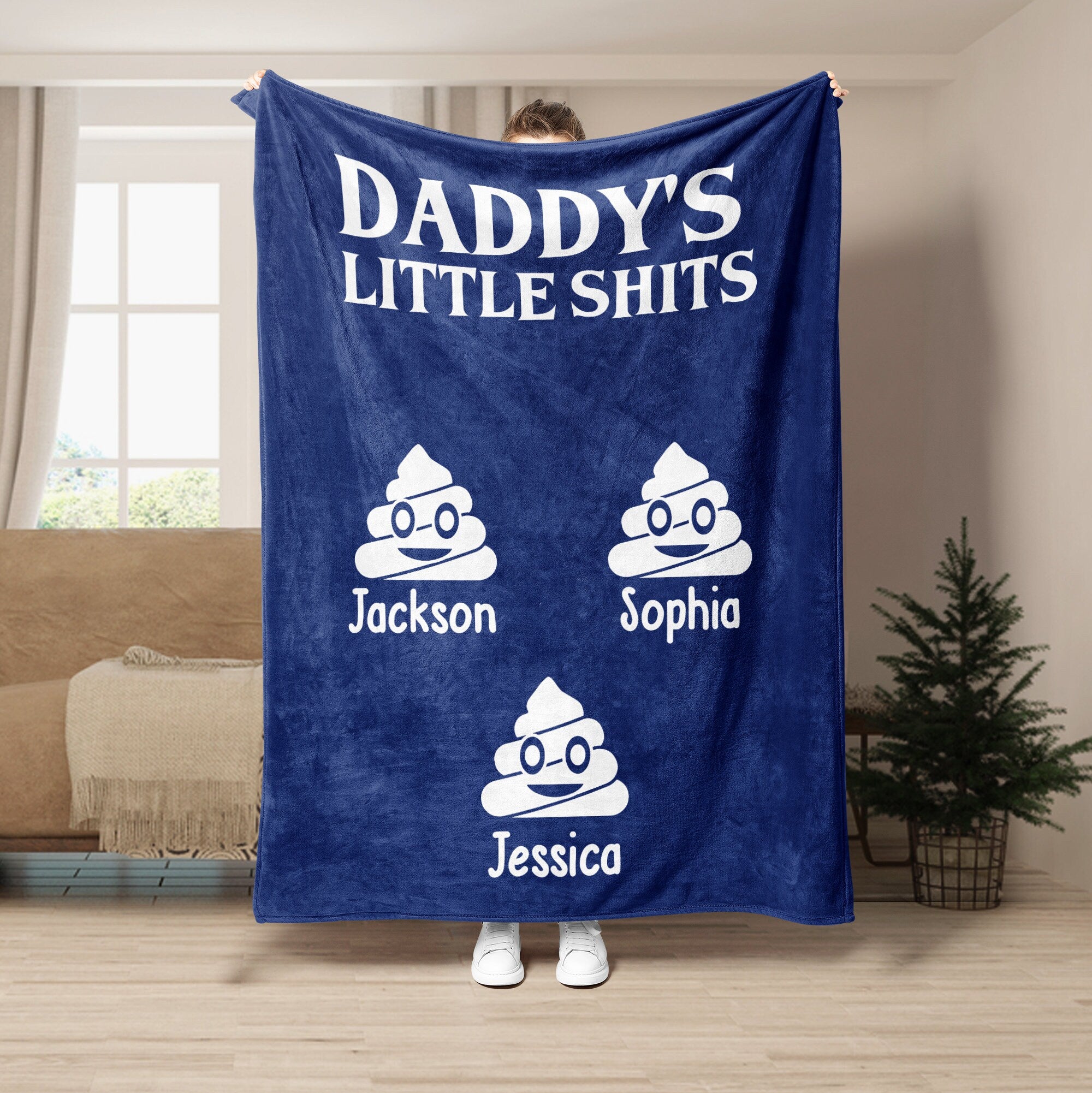Petmytshirt Dad Blanket Daddy's Little Blanket Funny Gift for Dad Grandpa Father's Day Gift