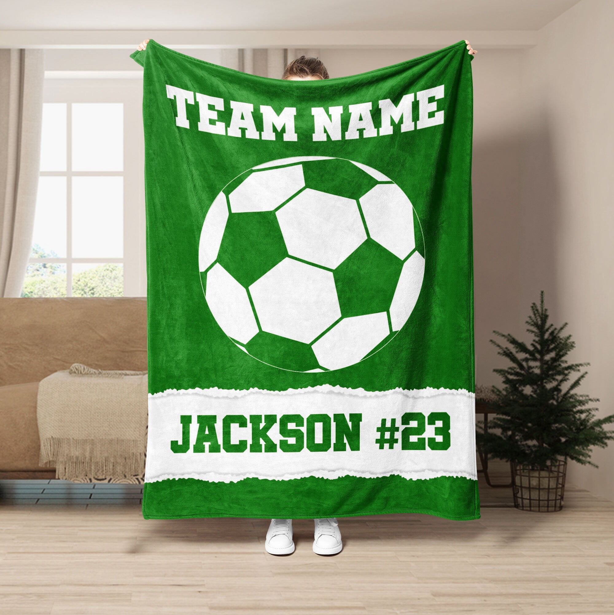 Petmytshirt Soccer Blanket Custom Soccer Team Soccer Gift for Dad Husband Boyfriend Son Kid