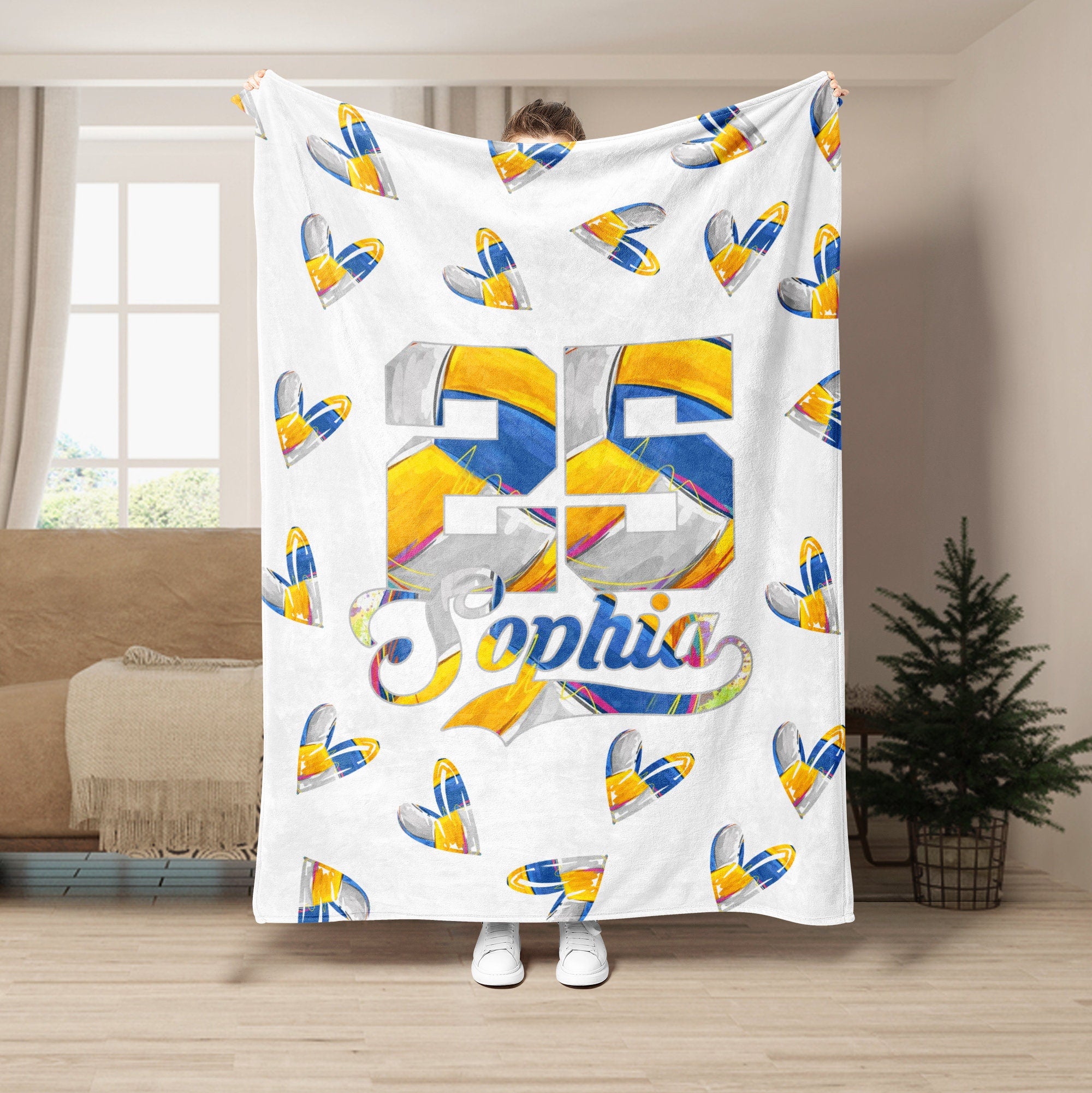 Petmytshirt Volleyball Blanket Custom Name Number Gift for Mom Daughter Sister Kid Team