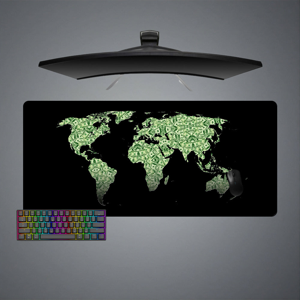 Allleftout Dollar Map Design M-Xxl Size Gaming Mouse Pad, Computer Desk Mat