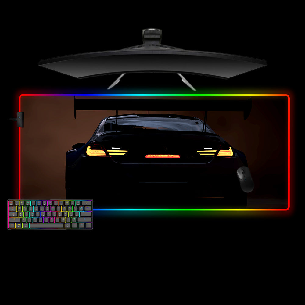 Allleftout Race Car Tail Lights Design M-Xxl Size Rgb Gaming Mouse Pad, Computer Desk Mat