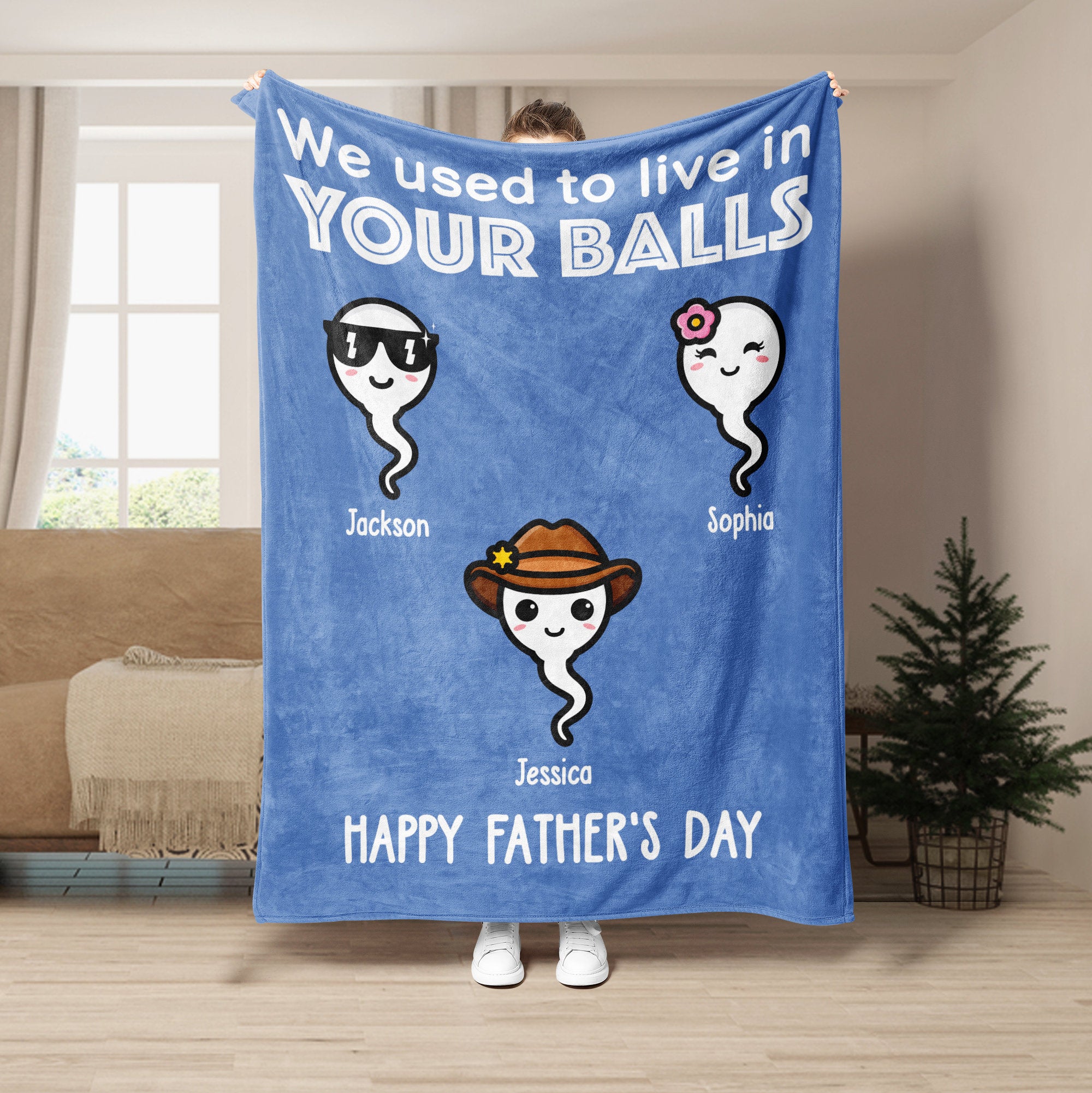 Petmytshirt Dad Blanket We Use To Live In Your Balls Blanket Custom Sherpa Fleece Throw Blankets Funny