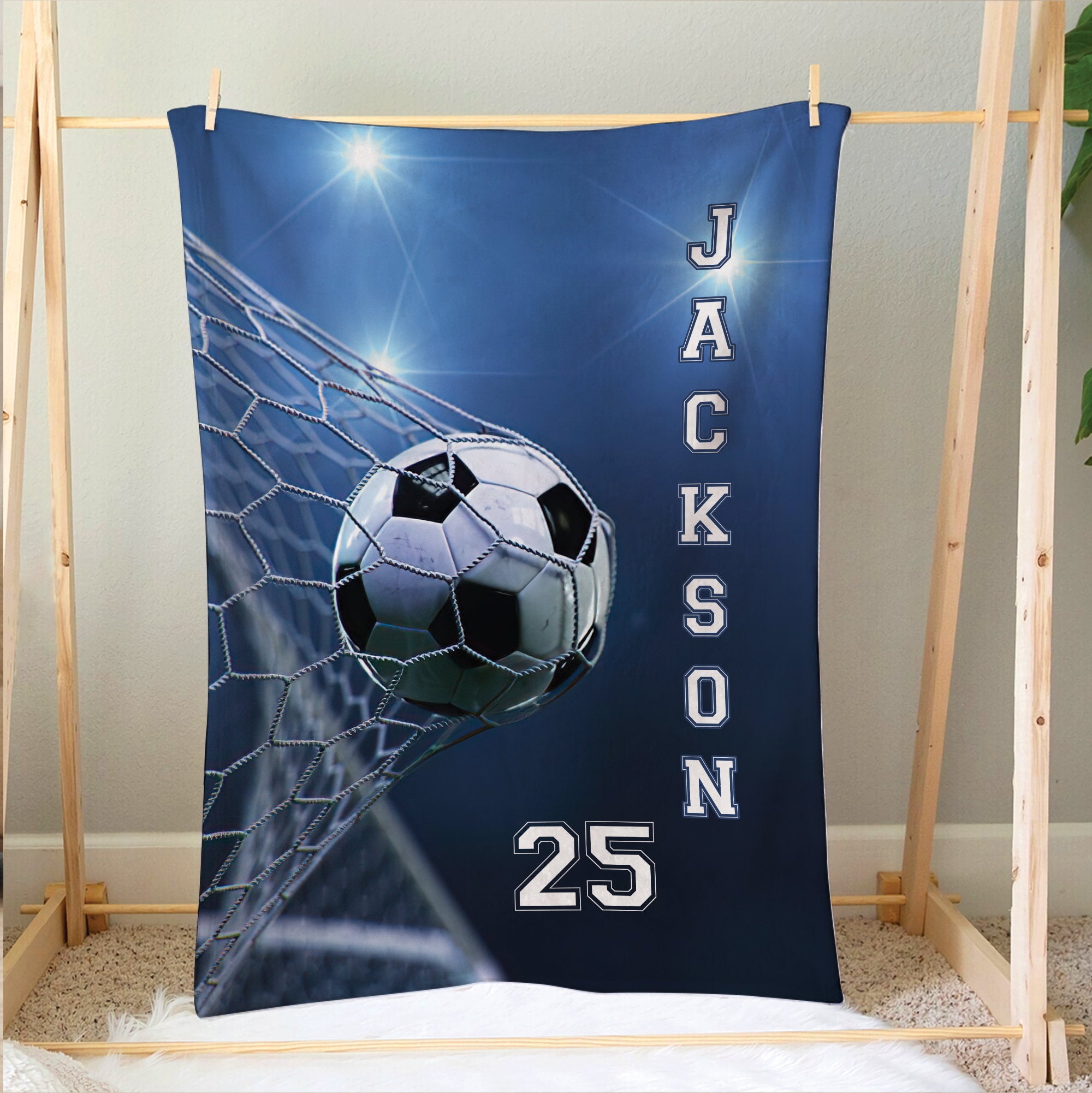 Petmytshirt Soccer Blanket Soccer Ball And Net Custom Soccer Gift for Dad Husband Boyfriend Son