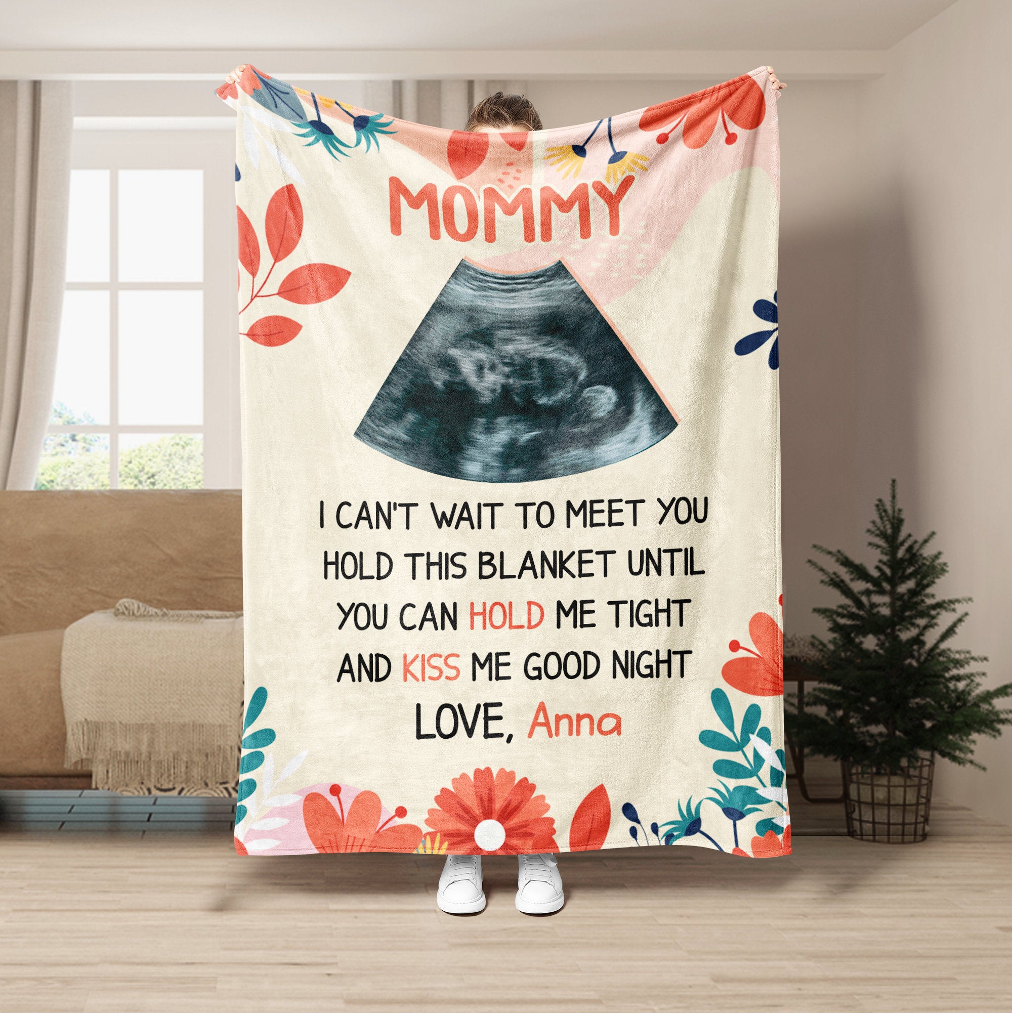 Petmytshirt Mom Blanket New Mom Blanket Custom Baby Ultrasound 