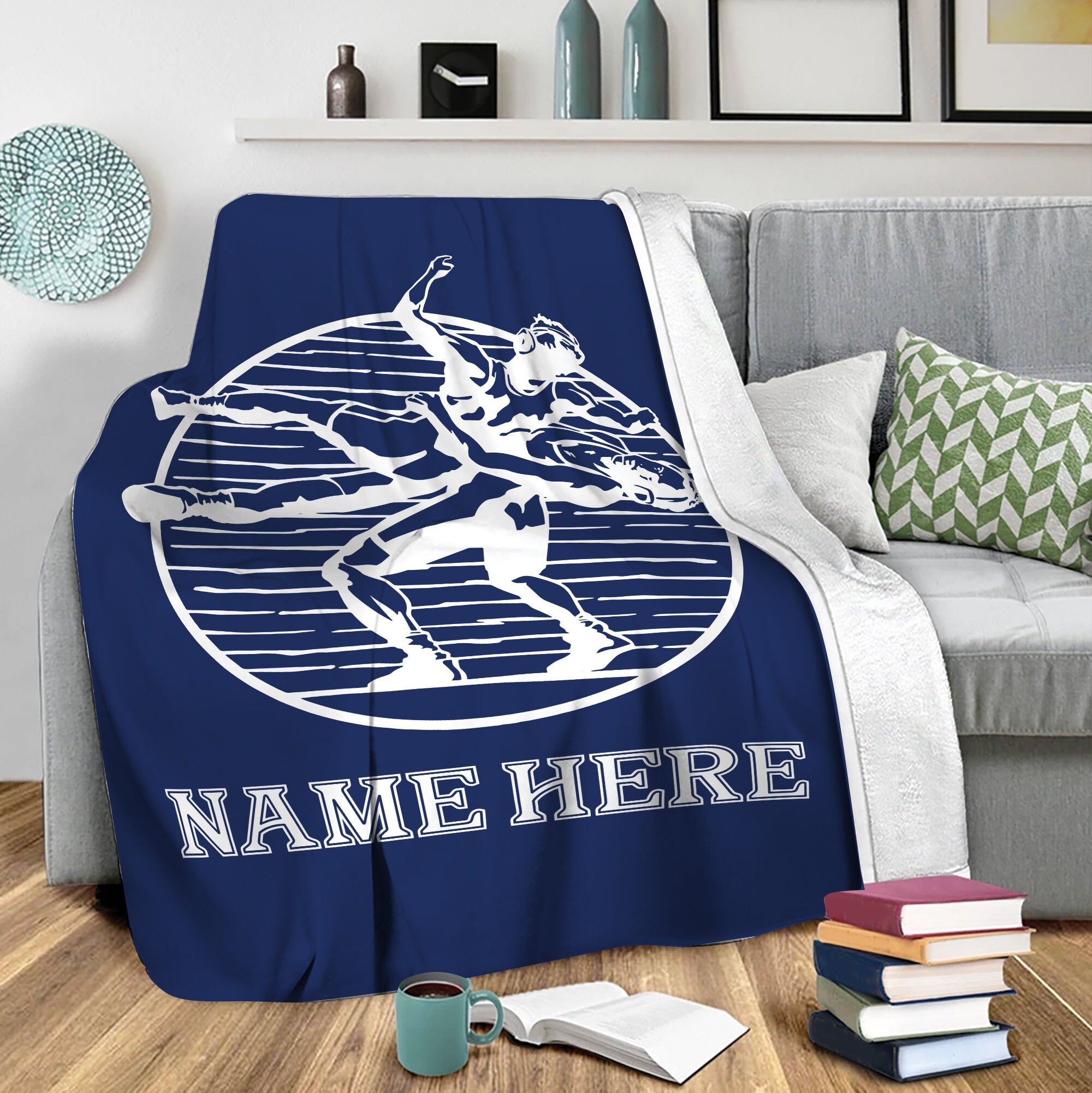 Petmytshirt Wrestling Blanket Wrestling Custom Gift for Wrestler Dad Husband Boyfriend Son