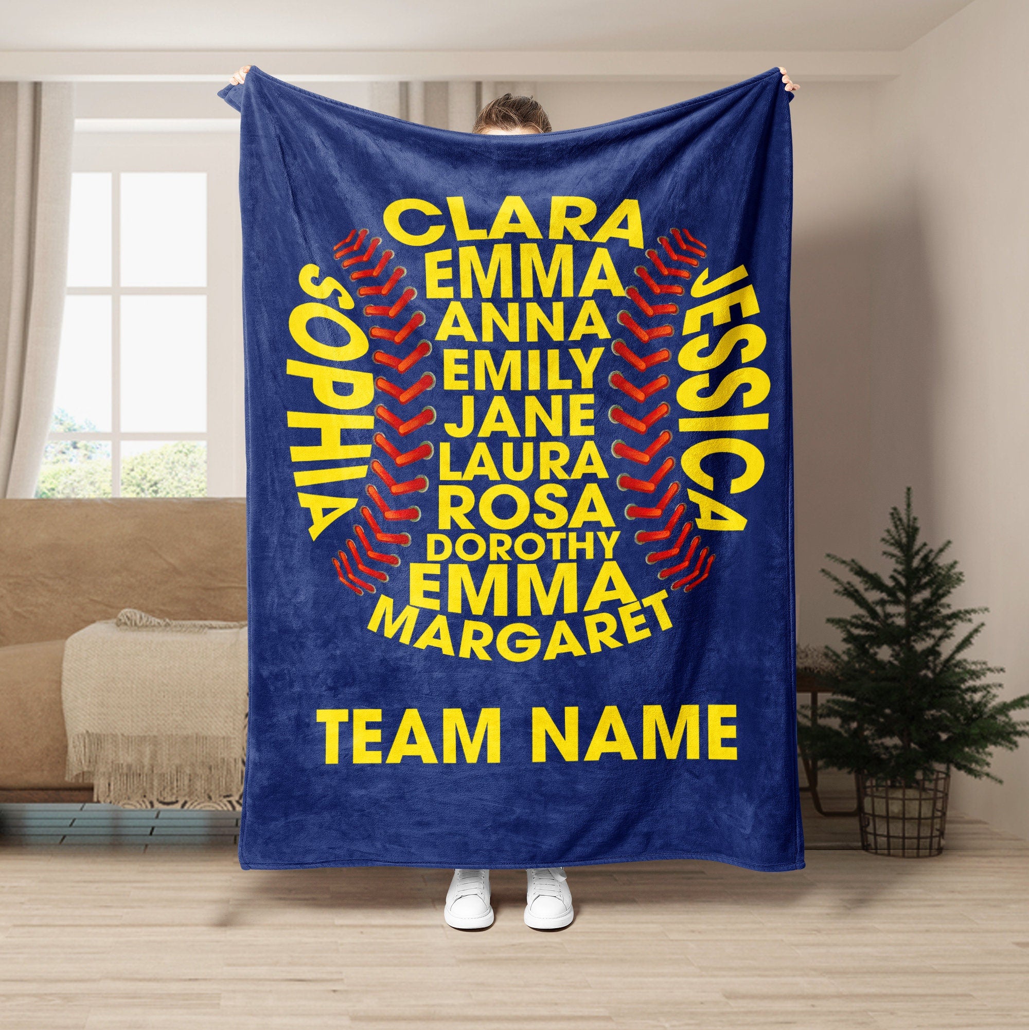 Petmytshirt Softball Blanket Softball Team Custom Softball Gift for Daughter Softball Team Coach